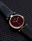 Vintage Must de Cartier Vendôme, Quartz, Burgundy Dial, Vermeil case, Ladies Watch - DuMarko