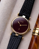 Vintage Must de Cartier Vendôme, Quartz, Burgundy Dial, Vermeil case, Ladies Watch - DuMarko
