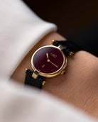 Vintage Must de Cartier Vendôme, Quartz, Burgundy Dial, Vermeil case, Ladies Watch - DuMarko