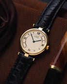 Vintage Must de Cartier Vendôme, Ref. 590003, Vermeil Case, Roman Dial, Quartz from 1990's - DuMarko