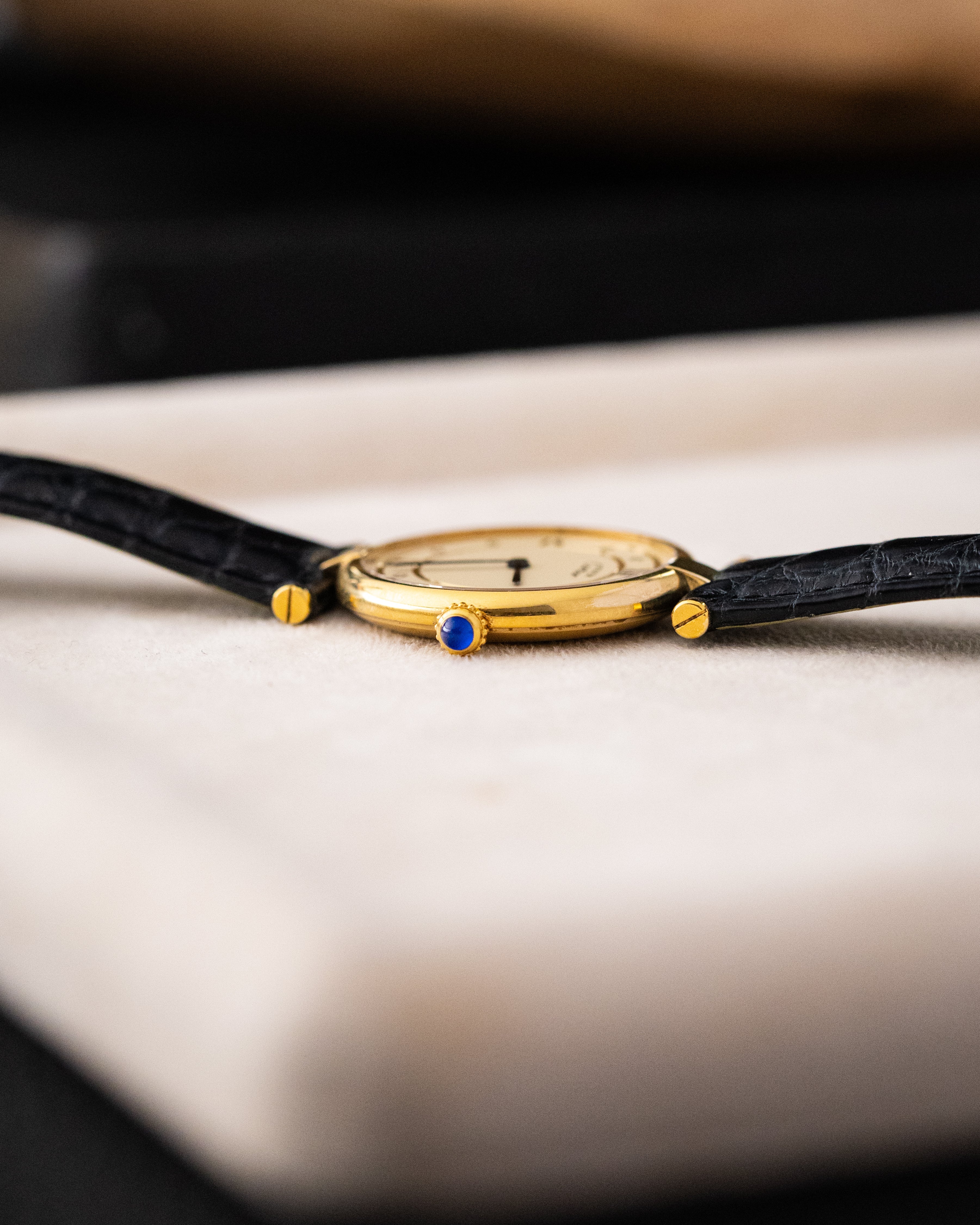 Vintage Must de Cartier Vendôme, Ref. 590003, Vermeil Case, Roman Dial, Quartz from 1990's - DuMarko