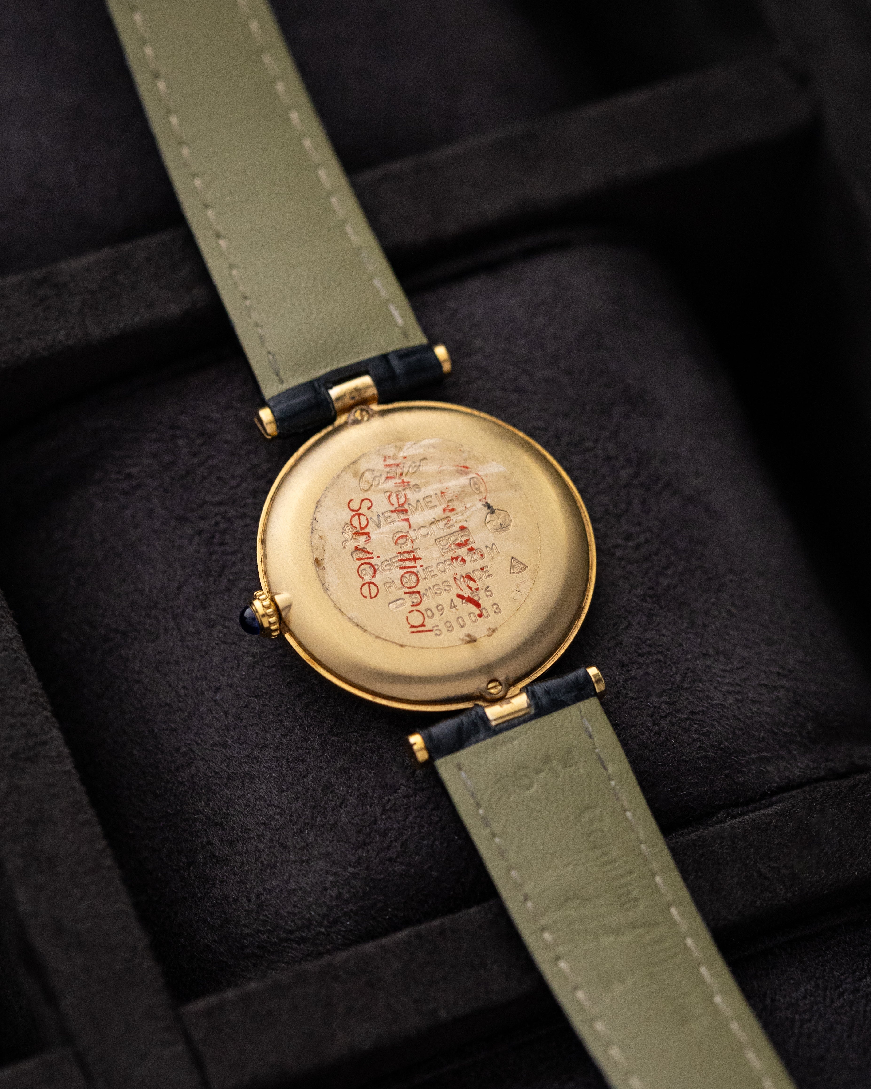 Vintage Must de Cartier Vendôme, Ref. 590003, Vermeil Case, Roman Dial, Quartz from 1990's - DuMarko