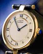 Vintage Must de Cartier Vendôme, Ref. 590003, Vermeil Case, Roman Dial, Quartz from 1990's - DuMarko