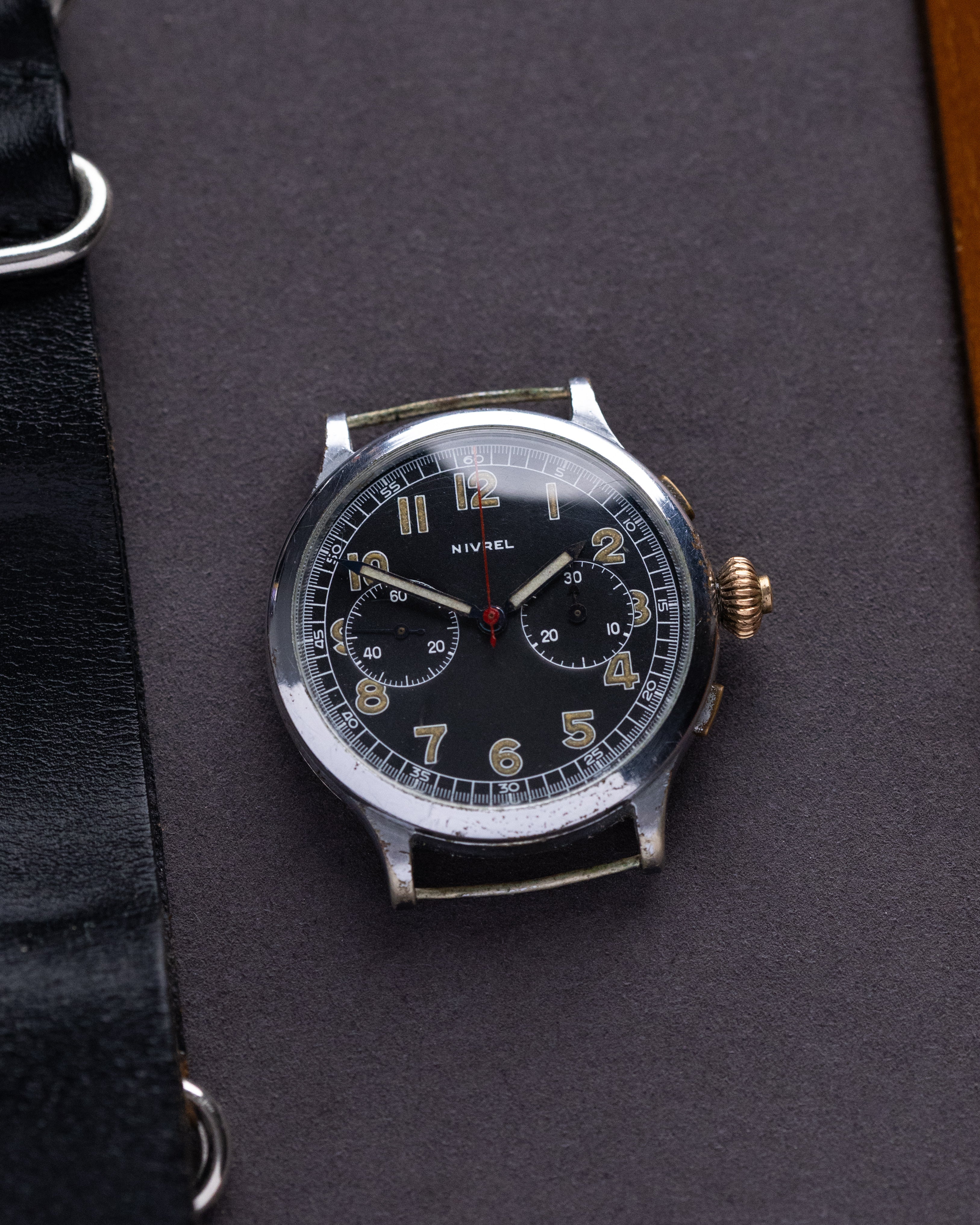 Vintage Nivrel Landeron 47, Original German Military Chronograph from 1930's - DuMarko