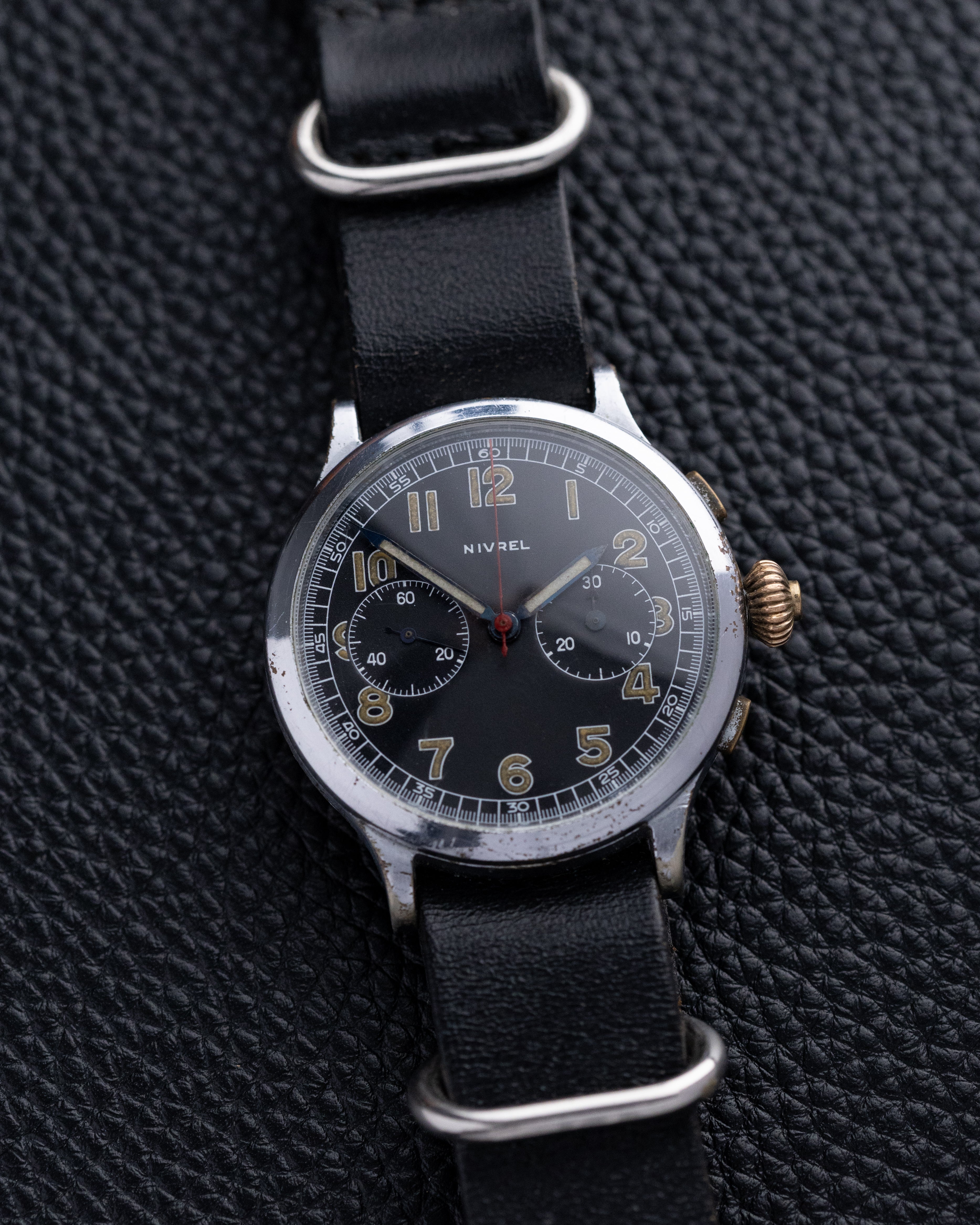 Vintage Nivrel Landeron 47, Original German Military Chronograph from 1930's - DuMarko