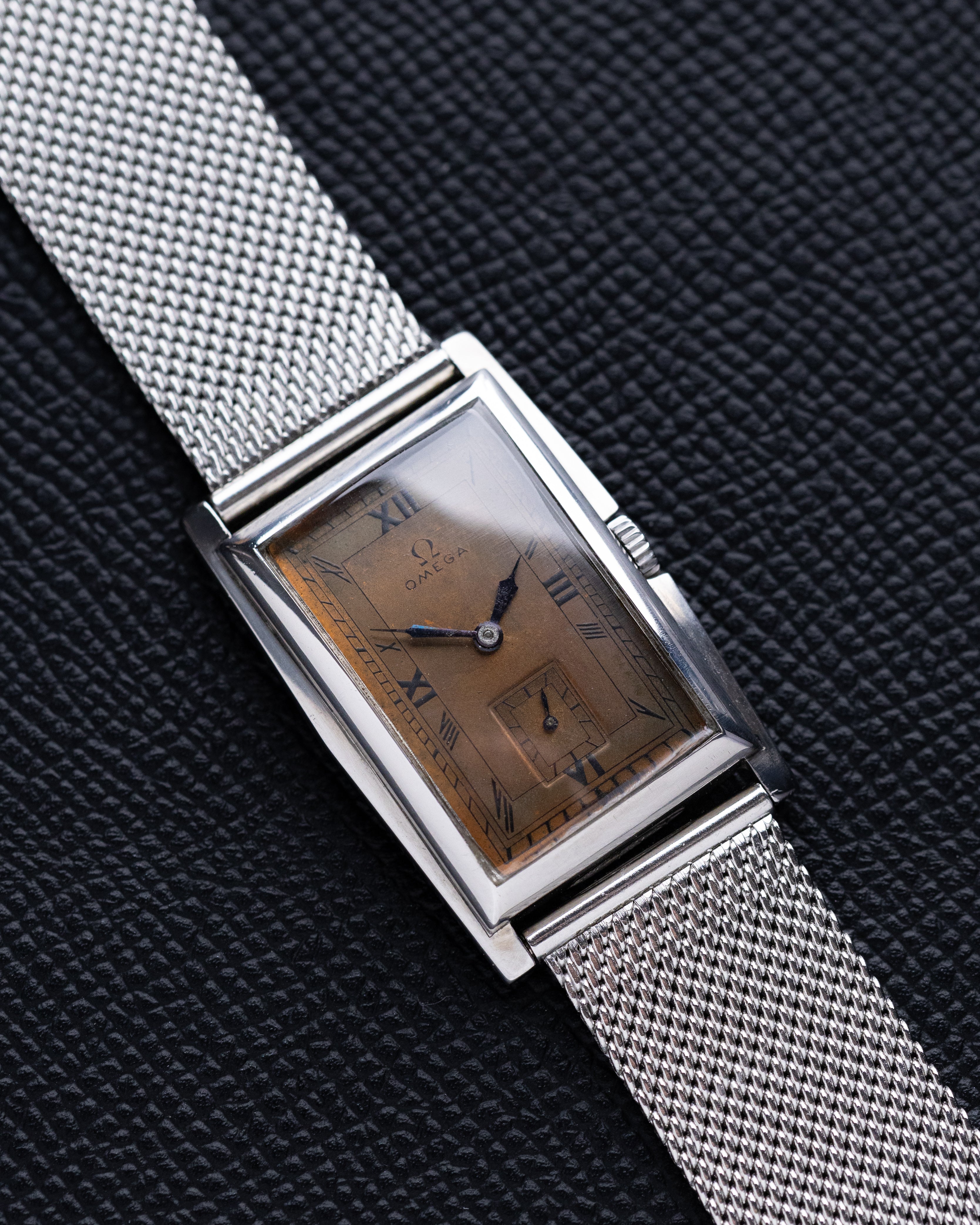 Vintage Omega Art Deco Tank, Rare Chocolate Patinated Copper Dial, Cal. T17 - DuMarko