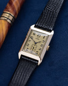 Vintage Omega Art Deco Tank, Solid Gold Case, Arabic Numerals, Sub - Seconds, Calibre 19.4S, Swiss Manual Wind, Circa 1924 - DuMarko