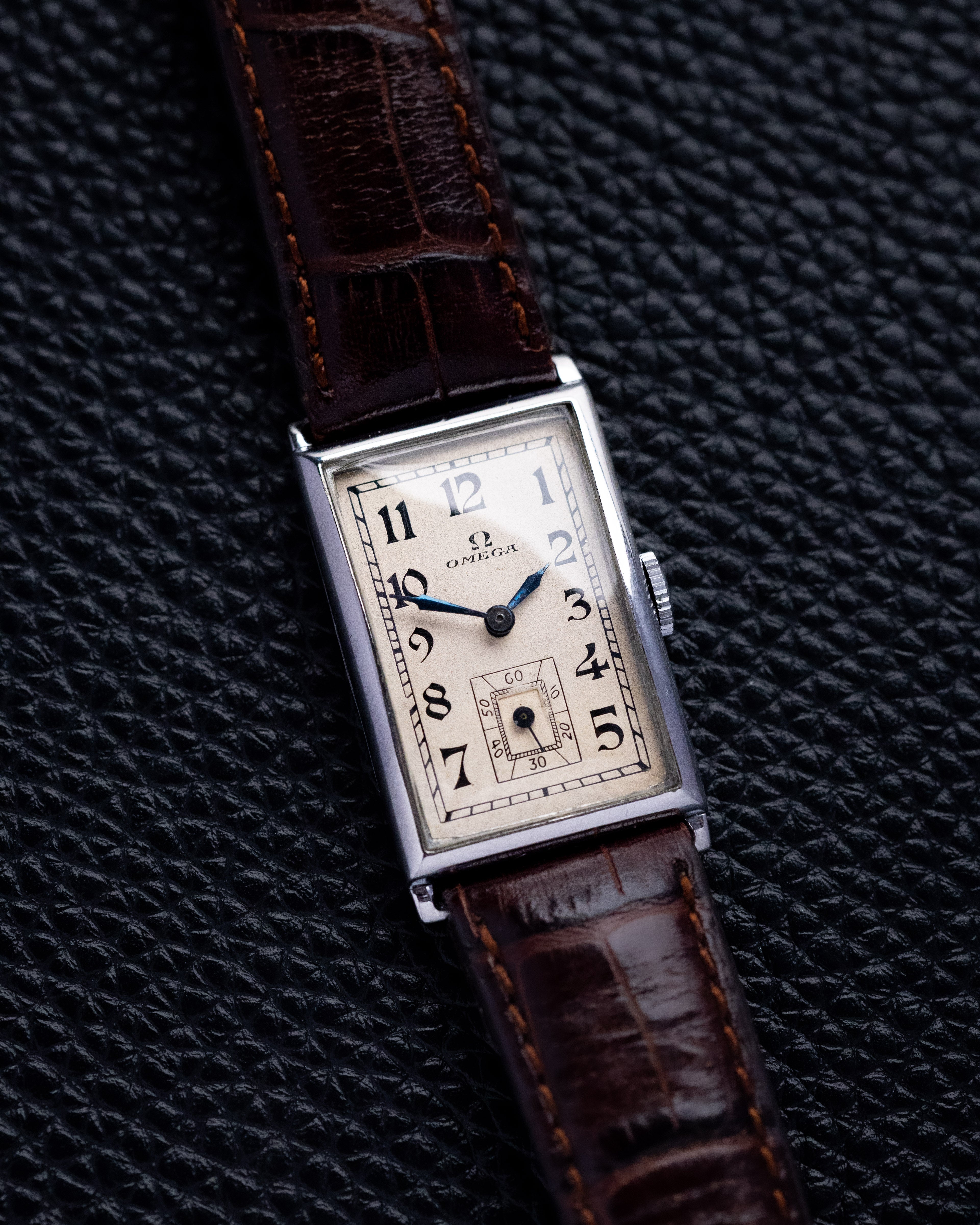 Vintage Omega Art Deco Tank, Swiss Watch, Arabic Numerals, Sub - second, Cal. 20F from 1932 - DuMarko