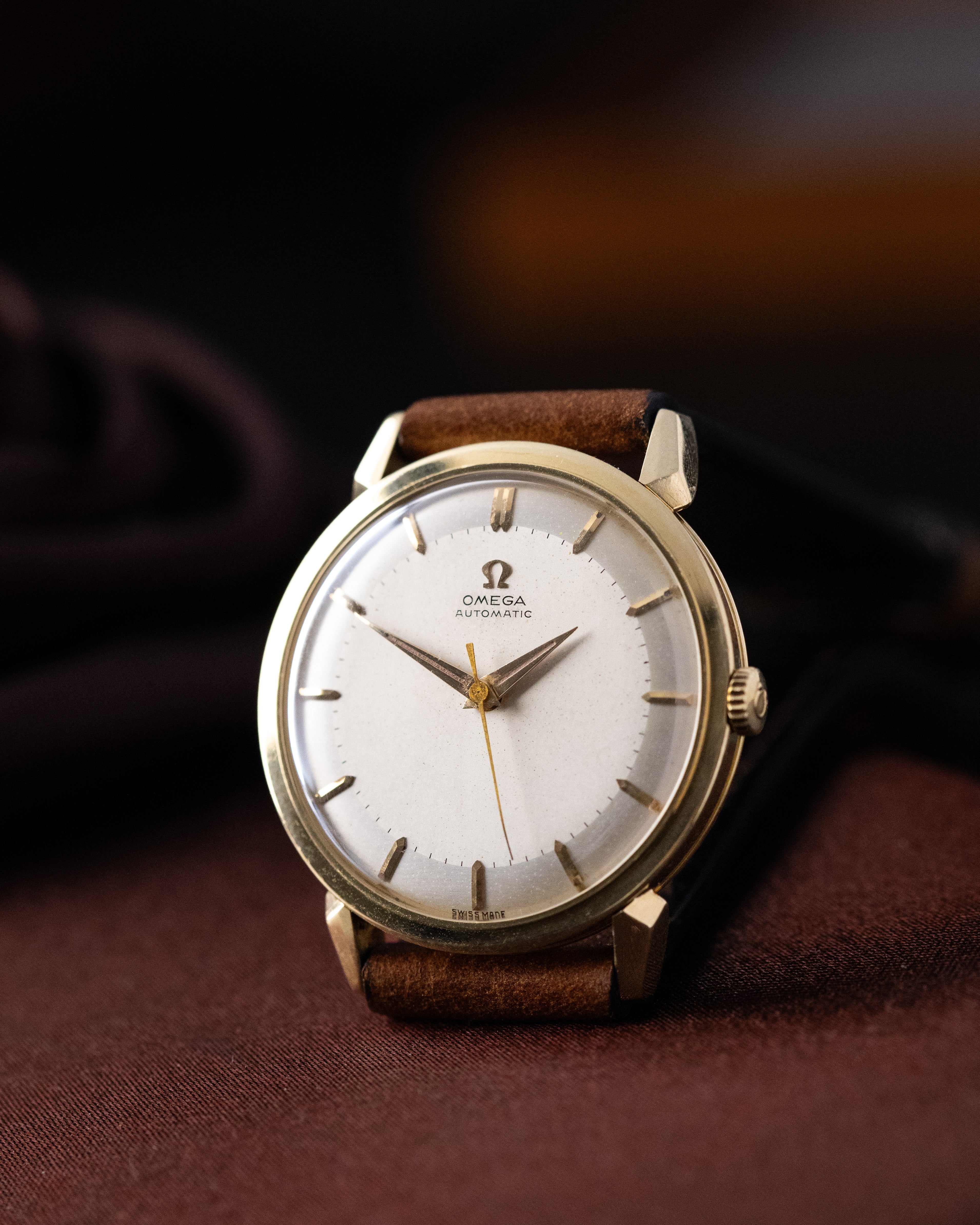 Vintage Omega Automatic Swiss Watch, 14K Solid Gold, Ref. 2841/2868 SC, Crab Lugs Two - Tone Dial from 1956 - DuMarko