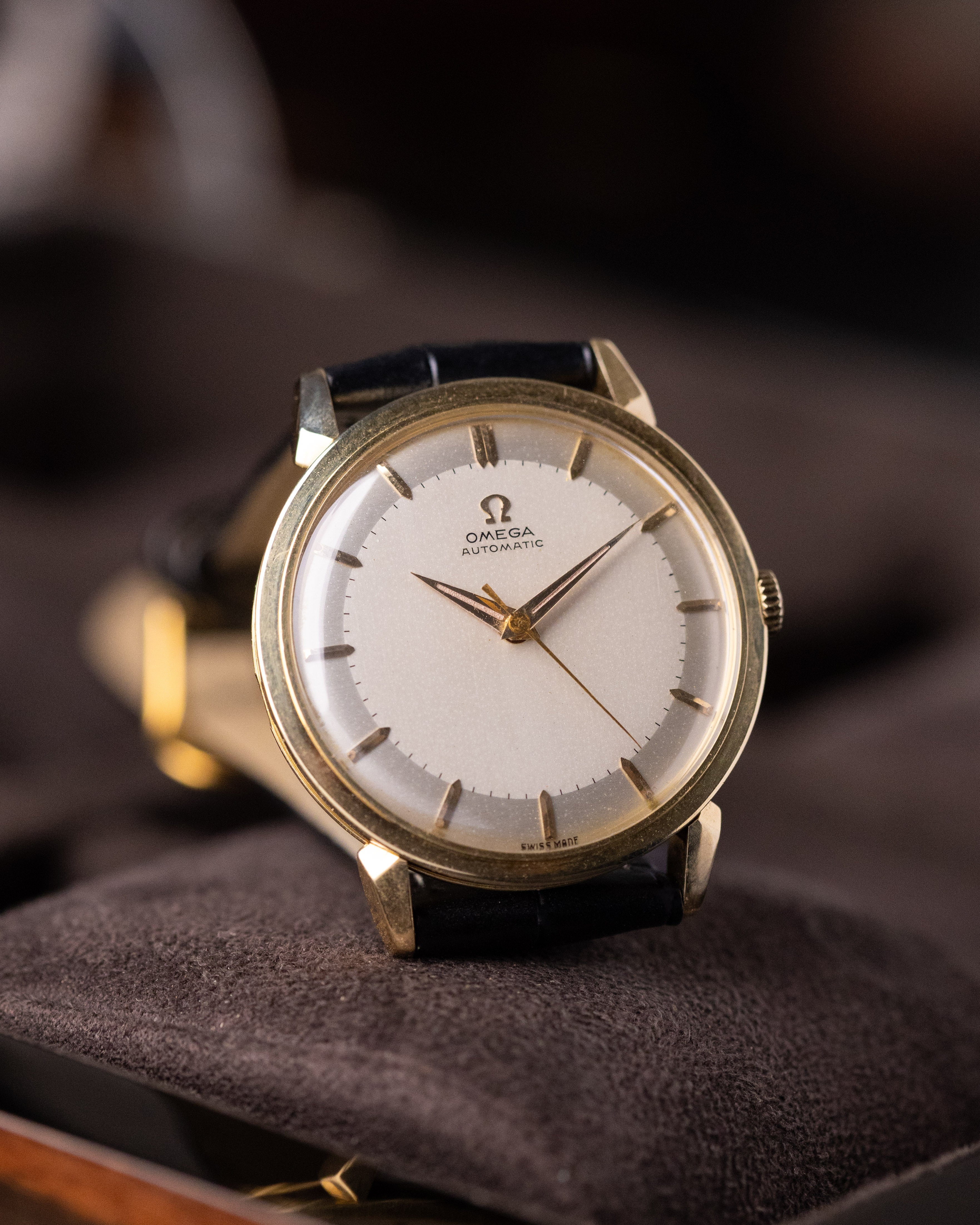 Vintage Omega Automatic Swiss Watch, Ref. 2841/2868 SC, 14K Solid Gold, Crab Lugs Two - Tone Dial from 1956 - DuMarko