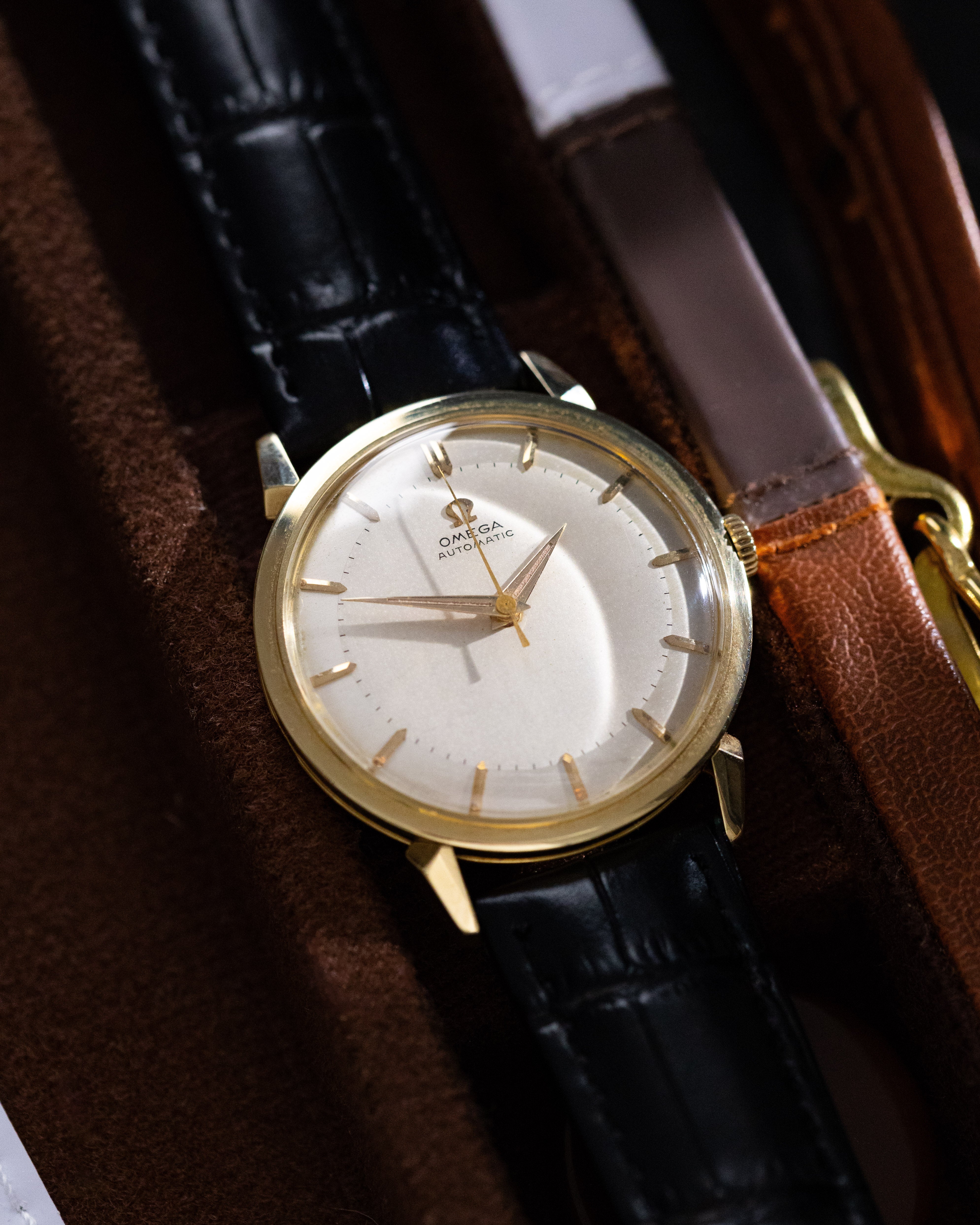 Vintage Omega Automatic Swiss Watch, Ref. 2841/2868 SC, 14K Solid Gold, Crab Lugs Two - Tone Dial from 1956 - DuMarko