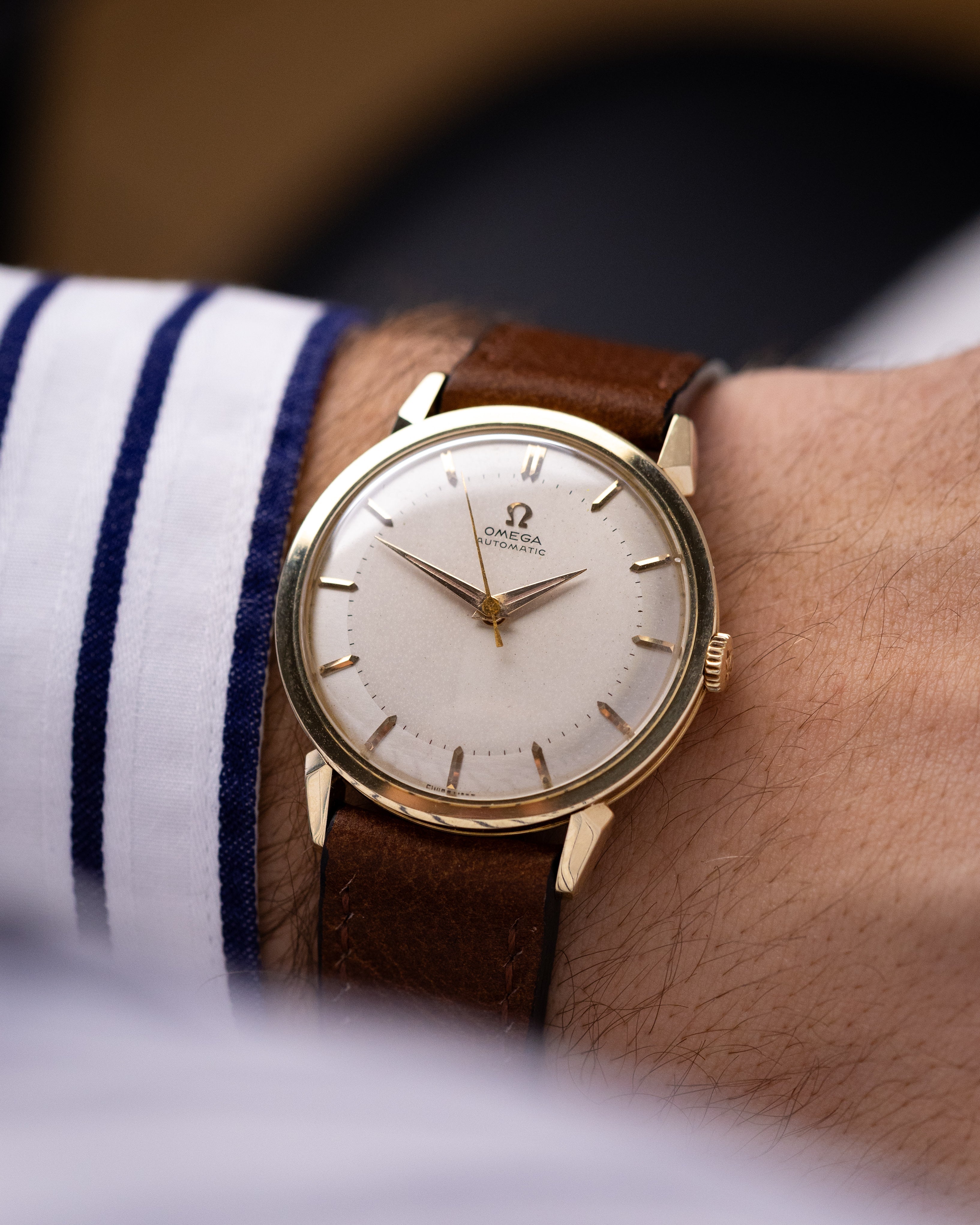 Vintage Omega Automatic Swiss Watch, Ref. 2841/2868 SC, 14K Solid Gold, Crab Lugs Two - Tone Dial from 1956 - DuMarko