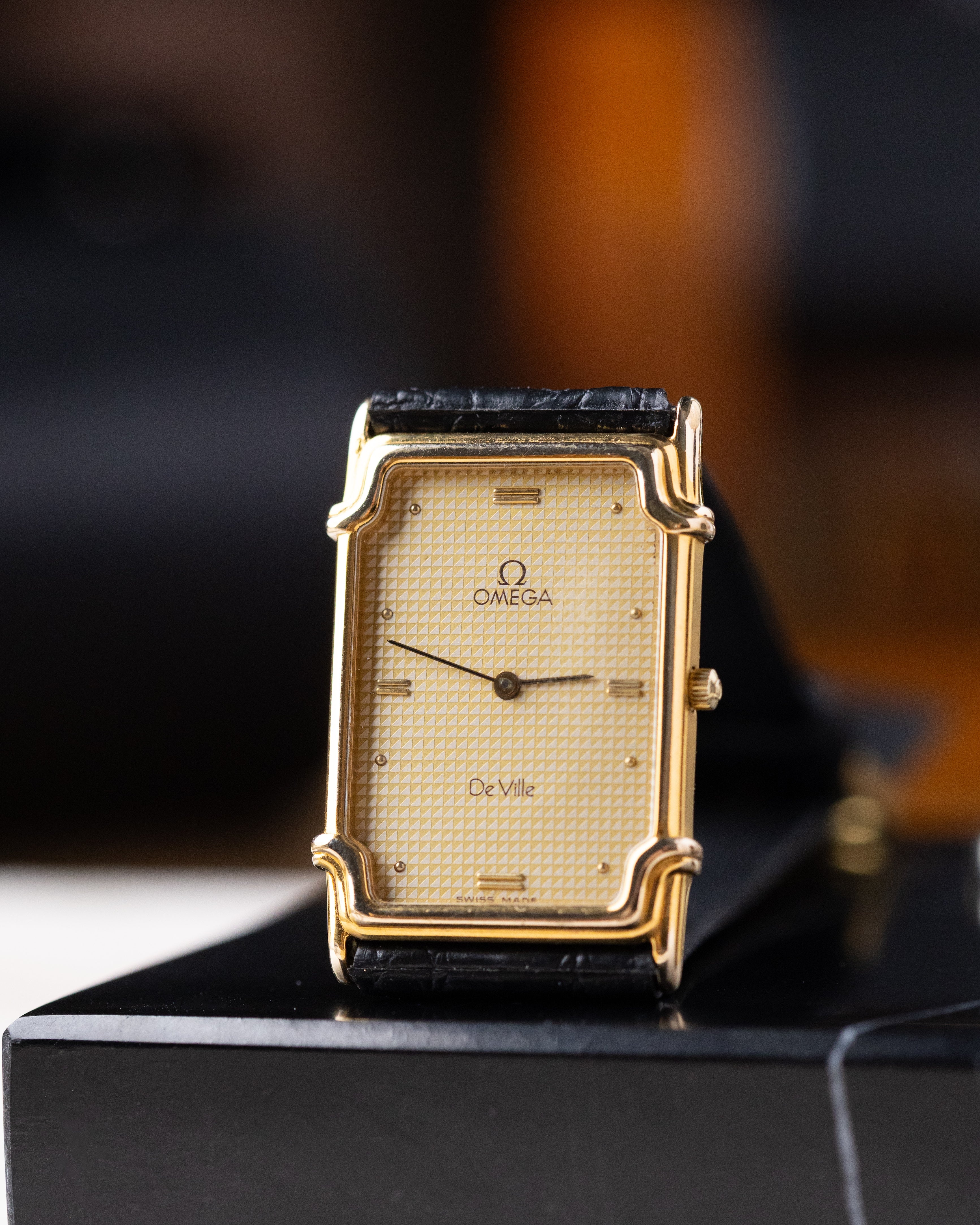 Vintage Omega De Ville Challenge Tank, Champagne guilloché dial from 1982 - DuMarko