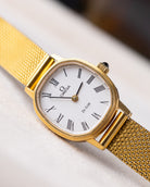 Vintage Omega De Ville Ladies Swiss Watch, Roman Numerals, Cabochon Crown, Cal. 625 from 1978 - DuMarko
