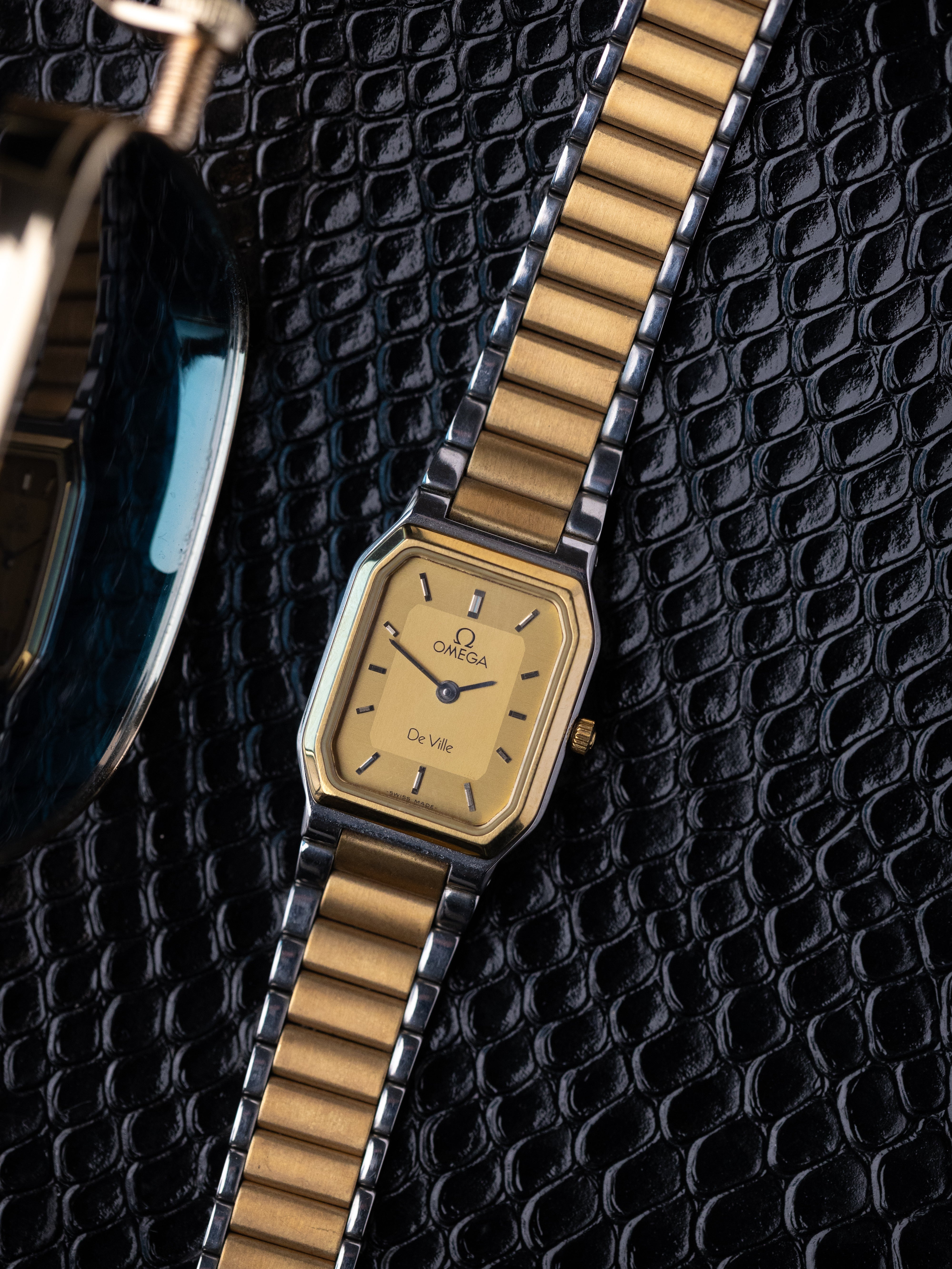 Vintage Omega De Ville Ladies Tank, NOS, Two - Tone Dial, Swiss Watch with Original Bracelet from 1980's - DuMarko