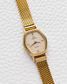 Vintage Omega De Ville Ladies Watch, NOS, Quartz Cal. 1367, Champagne Dial, Gold - Plated from 1984 - DuMarko