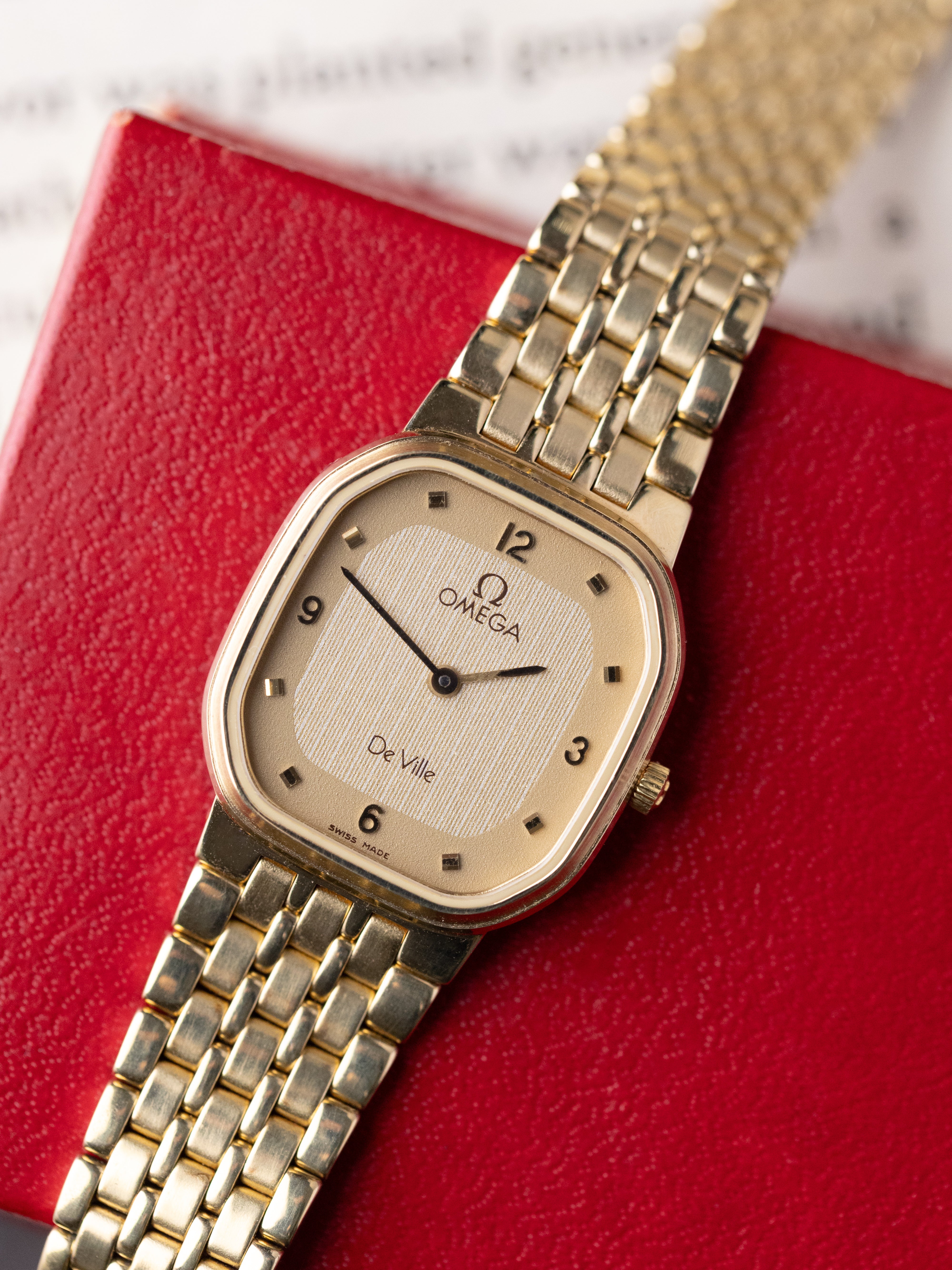 Vintage Omega De Ville Ladies Watch, NOS, Quartz Cal. 1375, Two - Tone Champagne Dial from 1982 - DuMarko