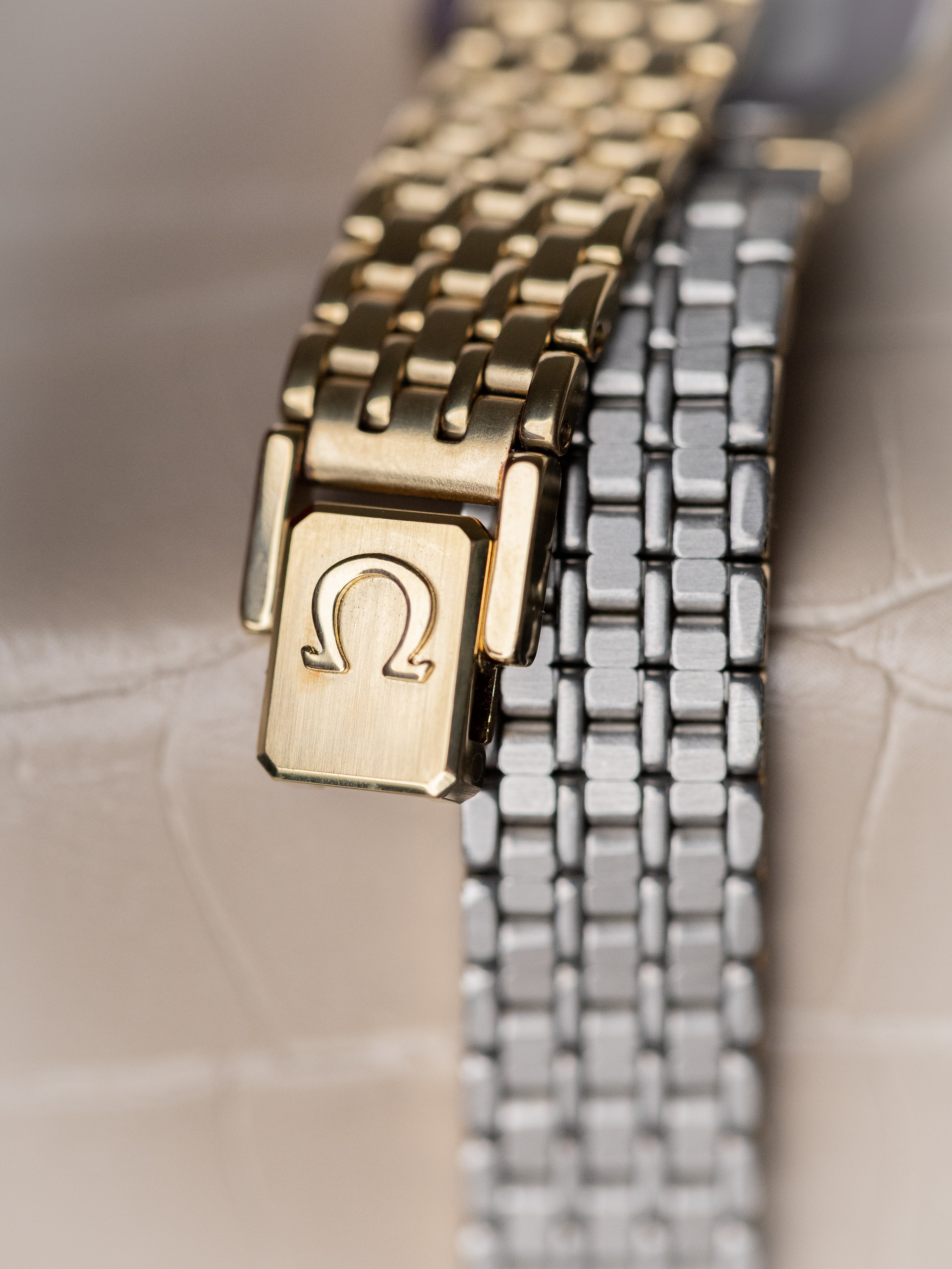 Vintage Omega De Ville Ladies Watch, NOS, Quartz Cal. 1375, Two - Tone Champagne Dial from 1982 - DuMarko