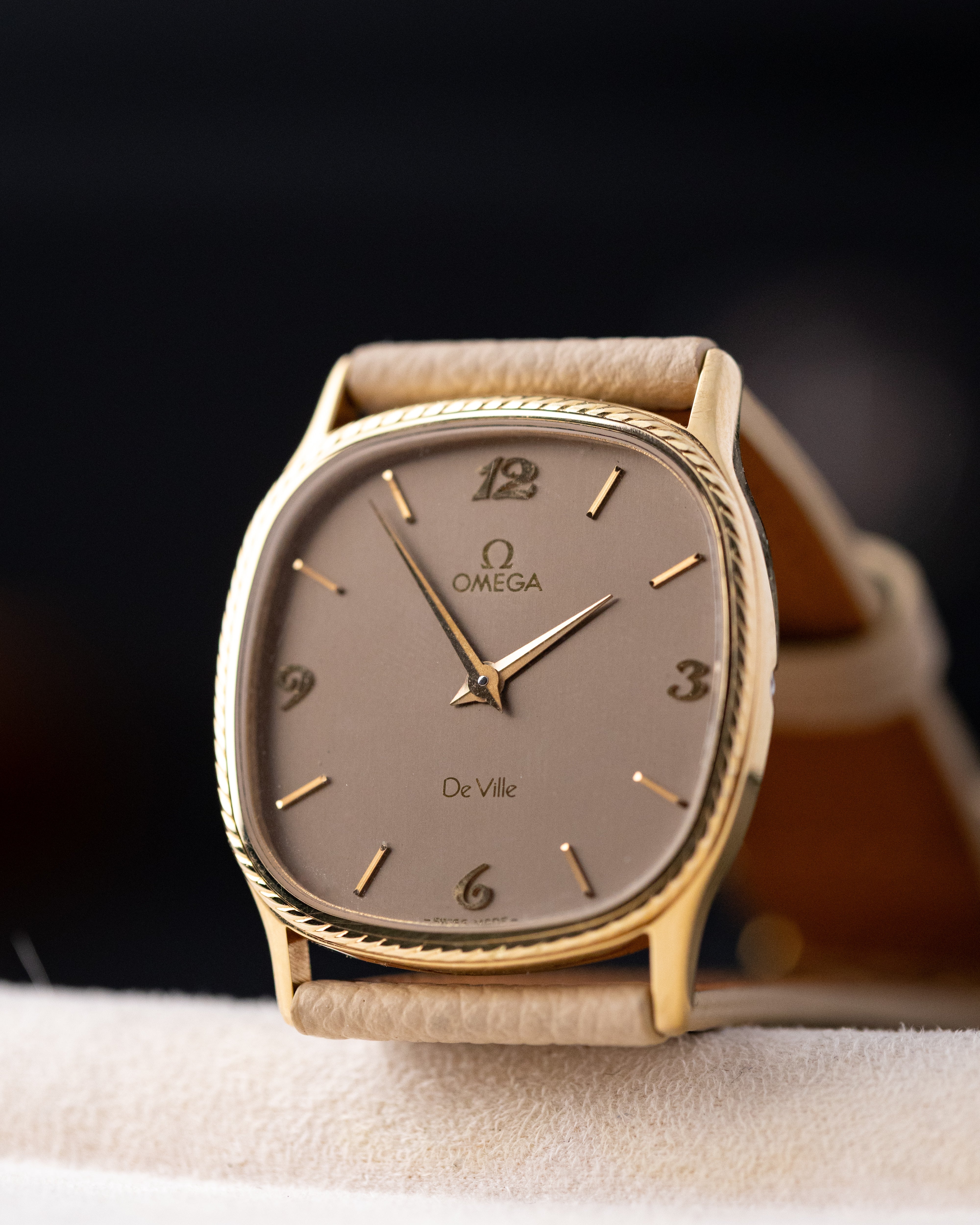 Vintage Omega De Ville Swiss Watch, Gilt Breguet Numerals, Rope