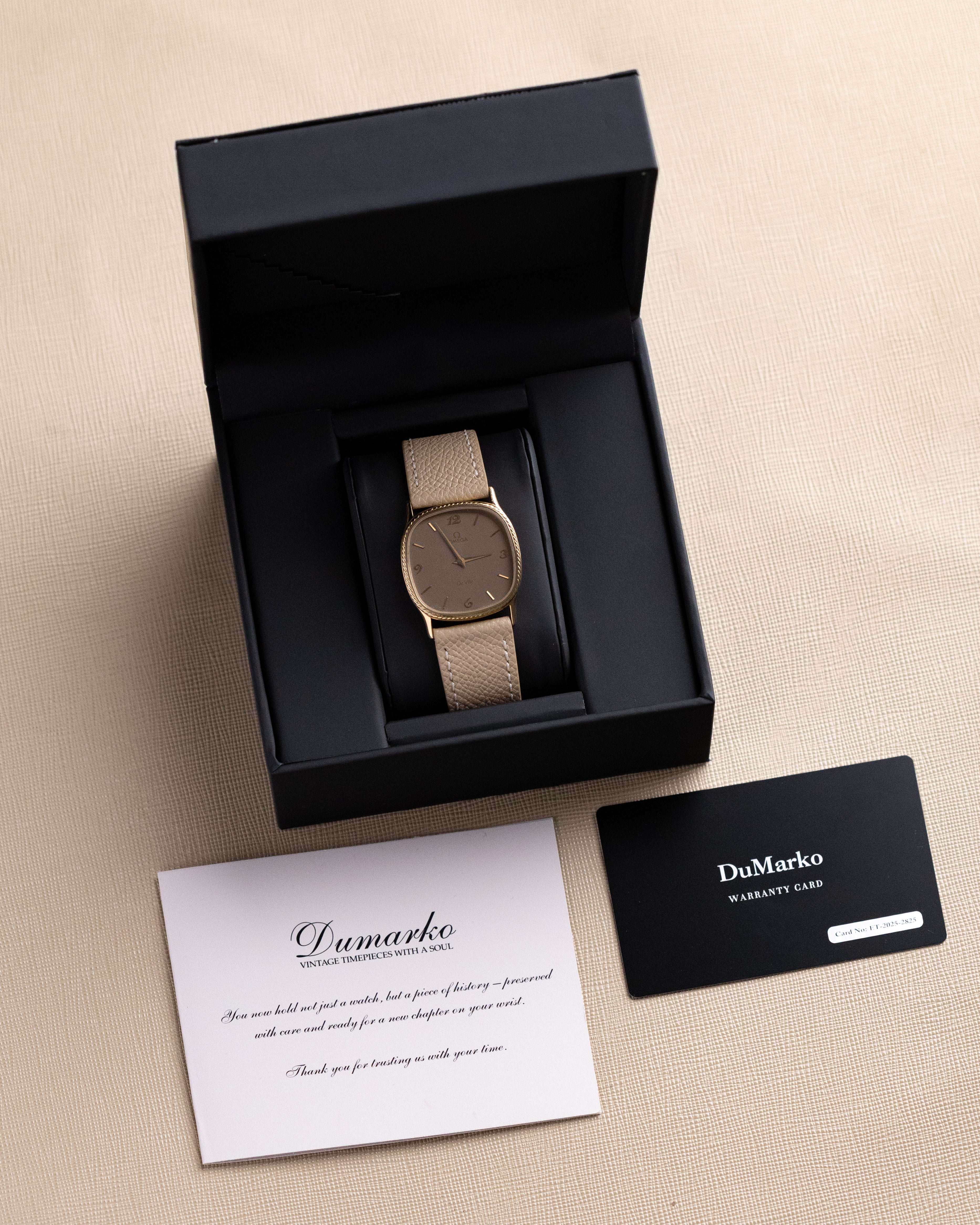 Vintage Omega De Ville Swiss Watch, Gilt Breguet Numerals, Rope Bezel, Circa 1980's - DuMarko