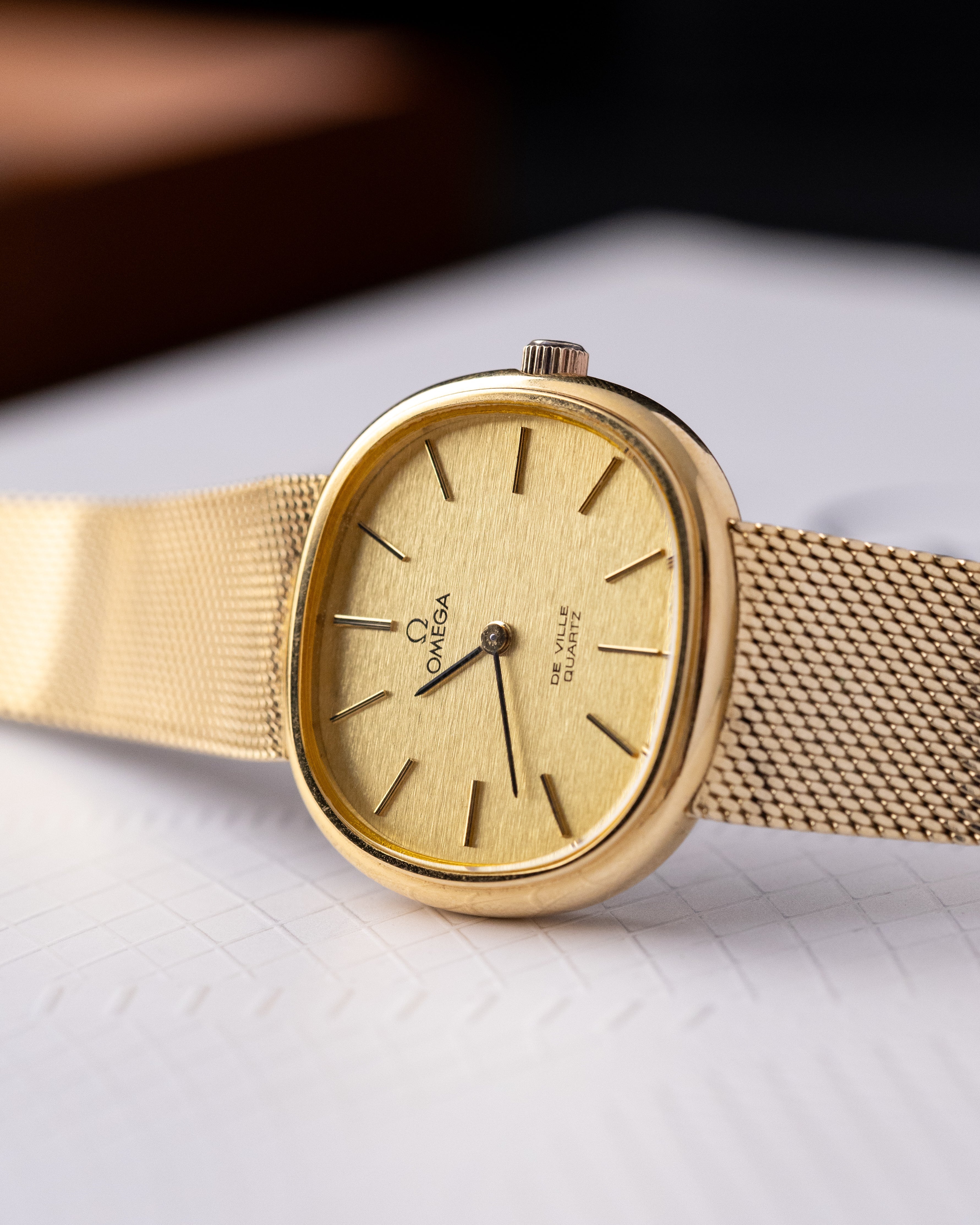 Vintage Omega De Ville Swiss Watch, Quartz Cal. 1330, Champagne Dial from 1978 - DuMarko