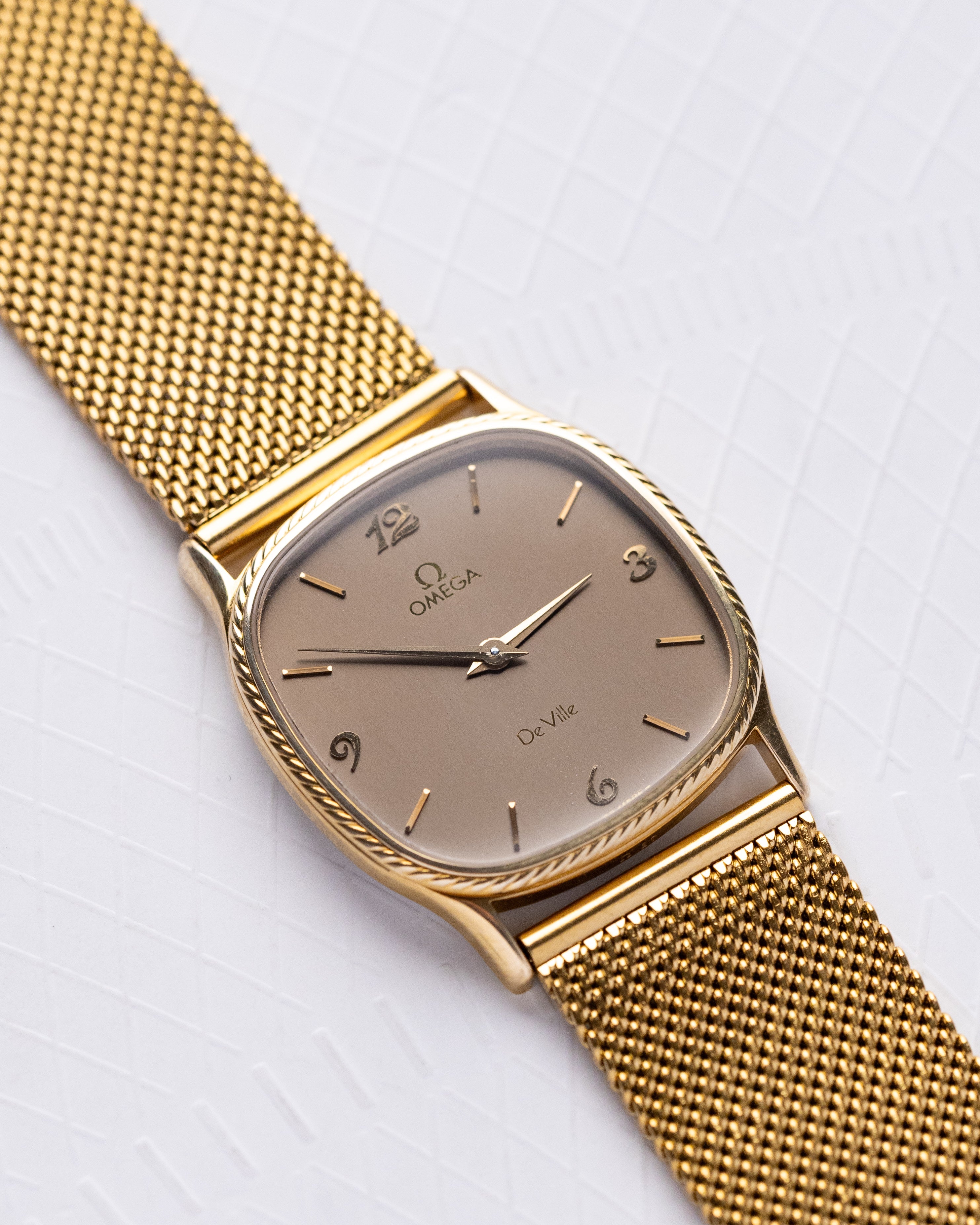 Vintage Omega De Ville Swiss Watch, Rope Bezel, Gilt Breguet Numerals from 1980's - DuMarko