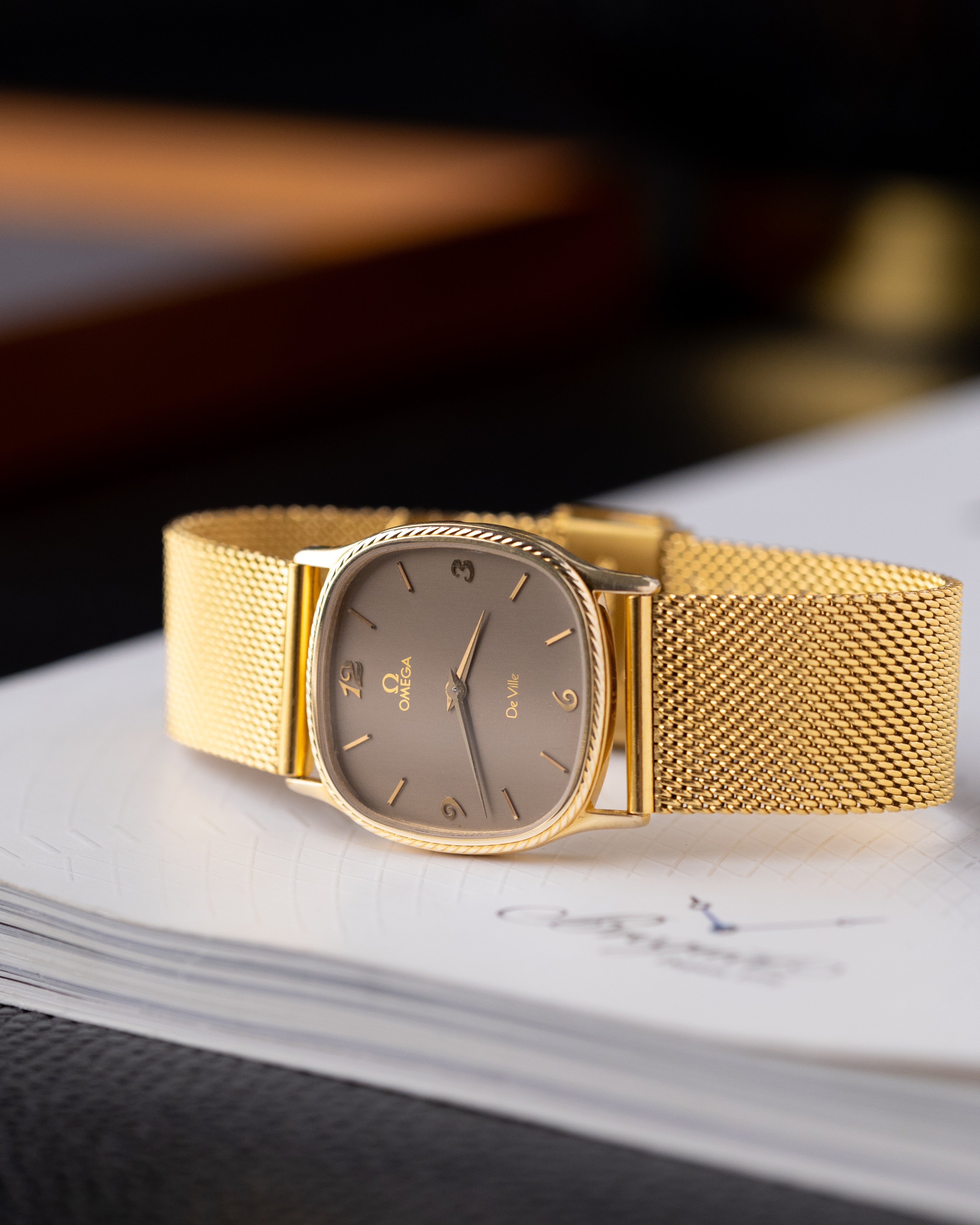 Vintage Omega De Ville Swiss Watch, Rope Bezel, Gilt Breguet Numerals from 1980's - DuMarko