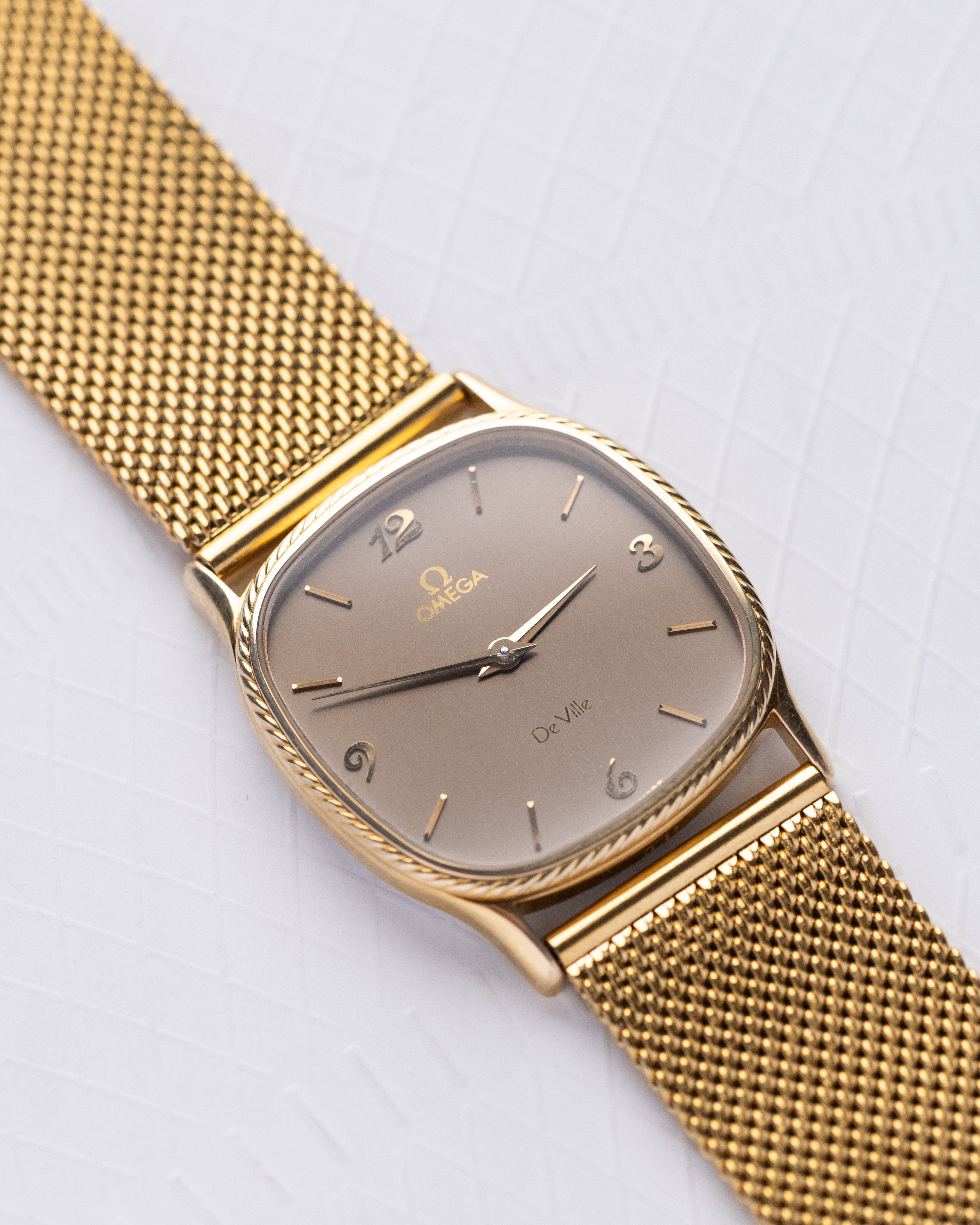 Vintage Omega De Ville Swiss Watch, Rope Bezel, Gilt Breguet Numerals from 1980's - DuMarko