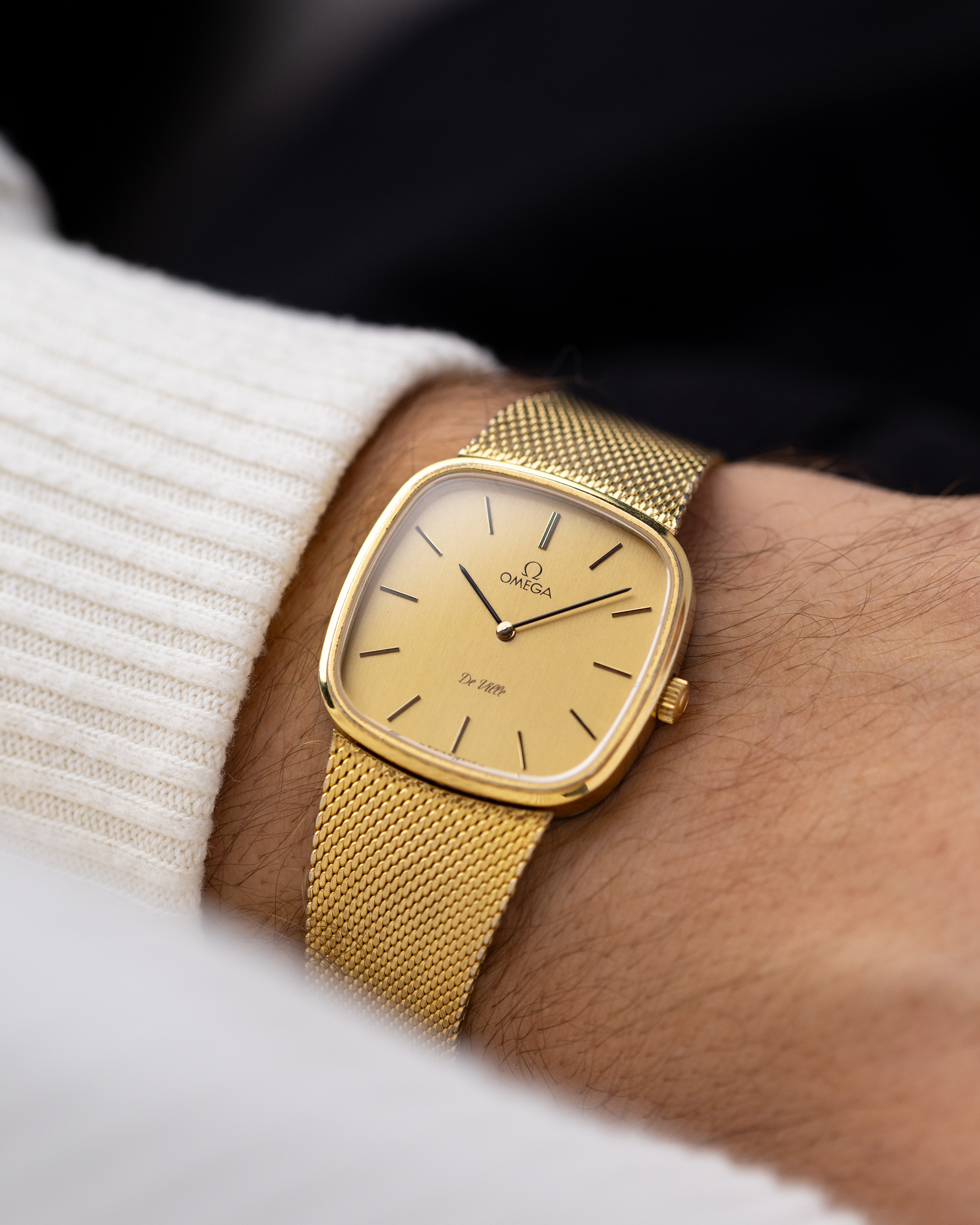 Vintage Omega De Ville Swiss Watch, Slim Gold-plated Case, Cal