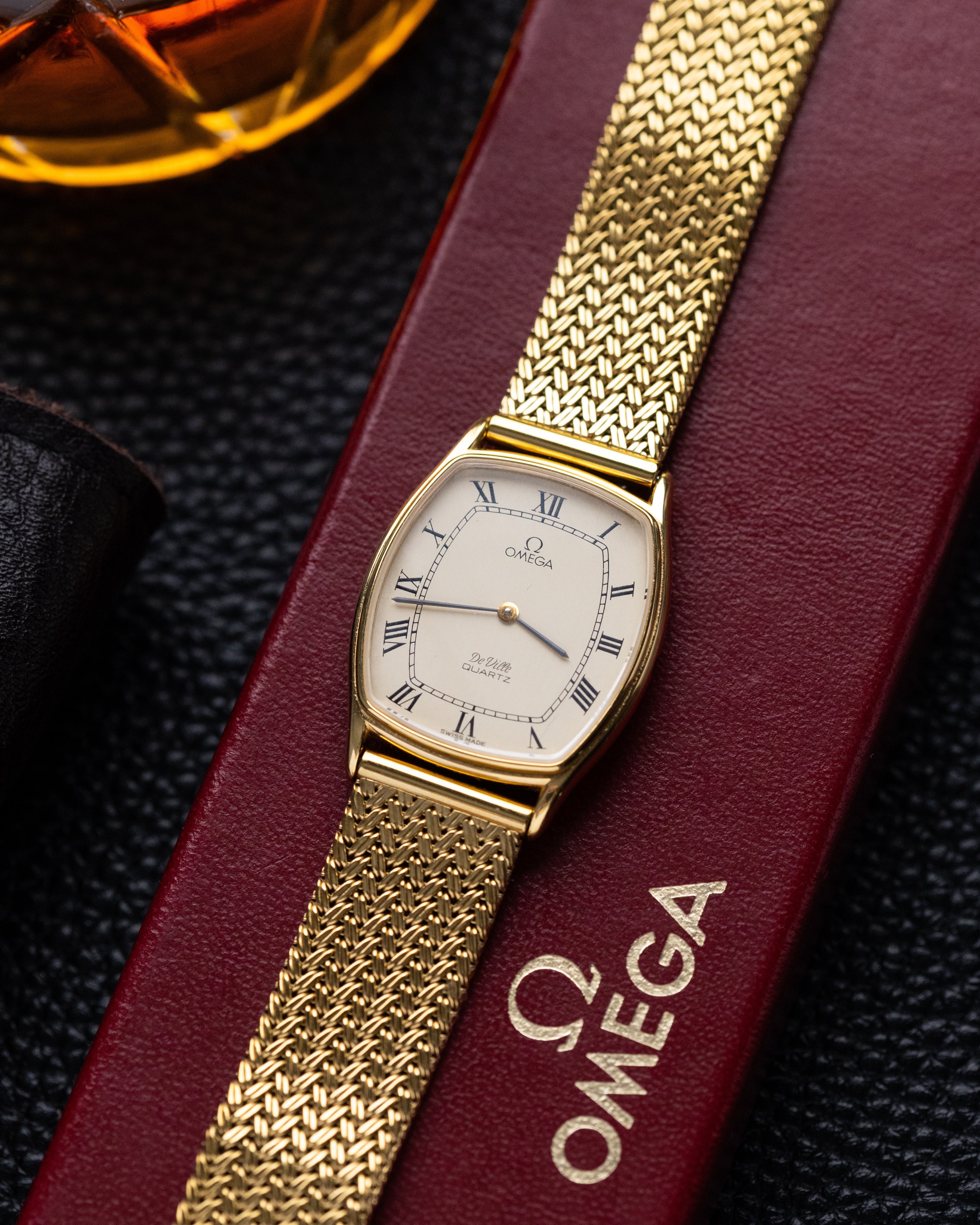 Vintage Omega De Ville Tank, Cream dial with roman Numerals, Tonneau Case from 1970's - DuMarko