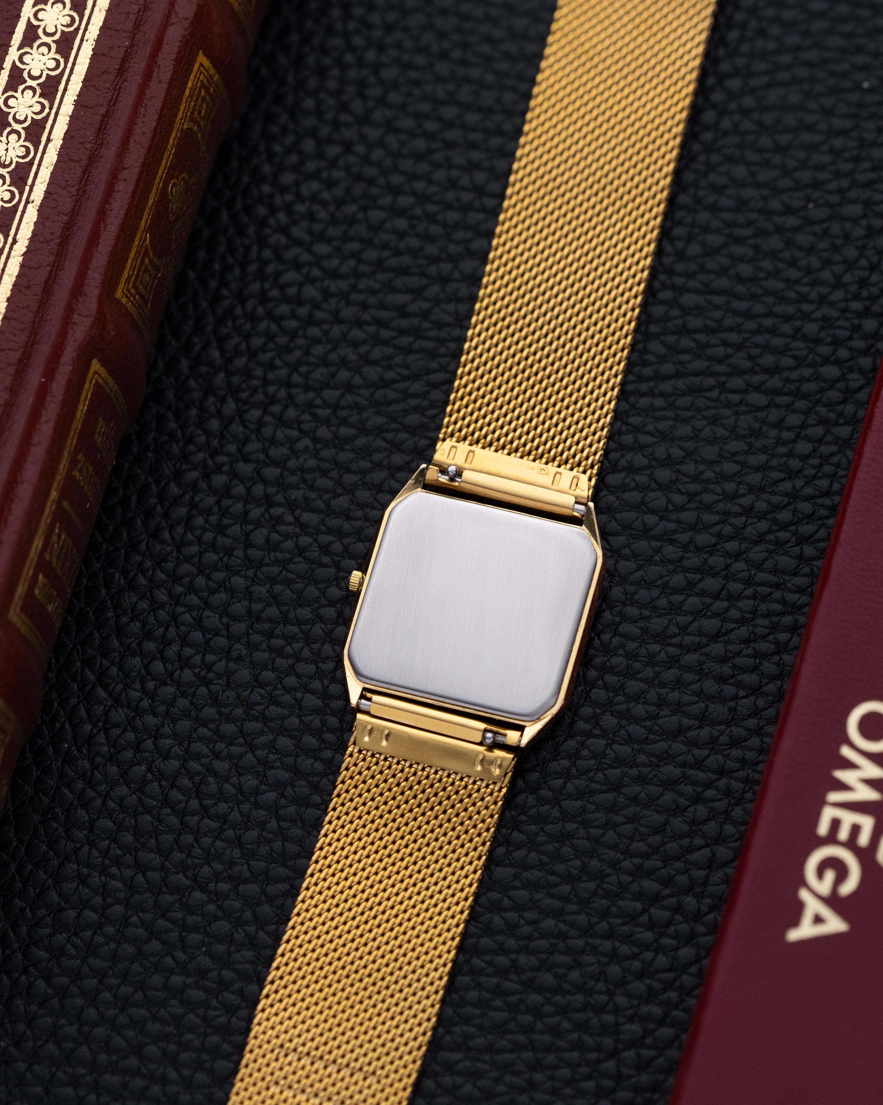 Vintage Omega De Ville Tank, Rare Burgundy Roman Numerals, Swiss Watch from 1983 - DuMarko