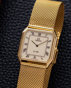 Vintage Omega De Ville Tank, Rare Burgundy Roman Numerals, Swiss Watch from 1983 - DuMarko