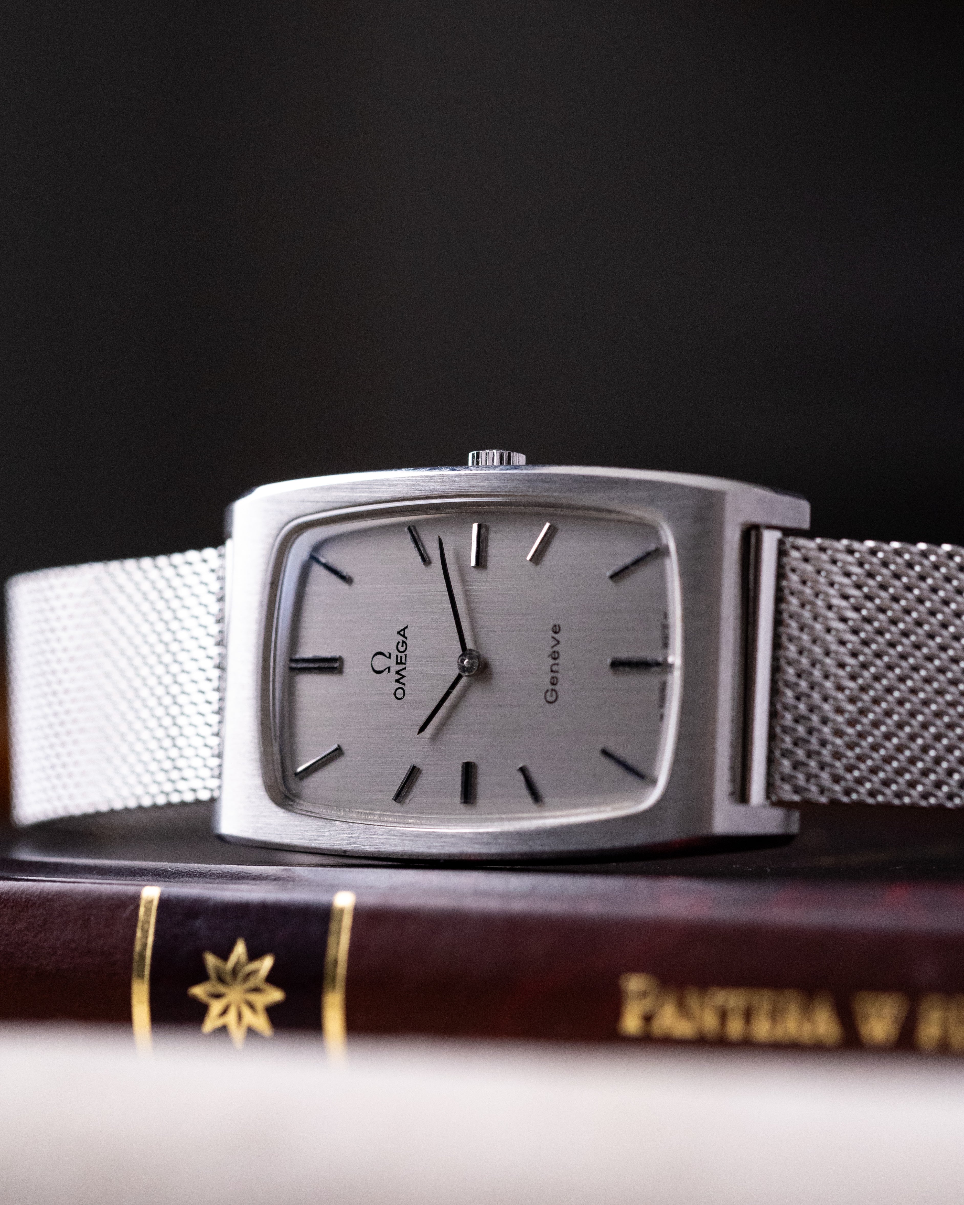 Vintage Omega Genève Oversized Tonneau Tank, Ref. 111.0110, Silver Dial from 1971 - DuMarko