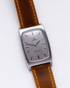 Vintage Omega Genève Oversized Tonneau Tank, Silver Dial, Ref. 111.0110 from 1971 - DuMarko