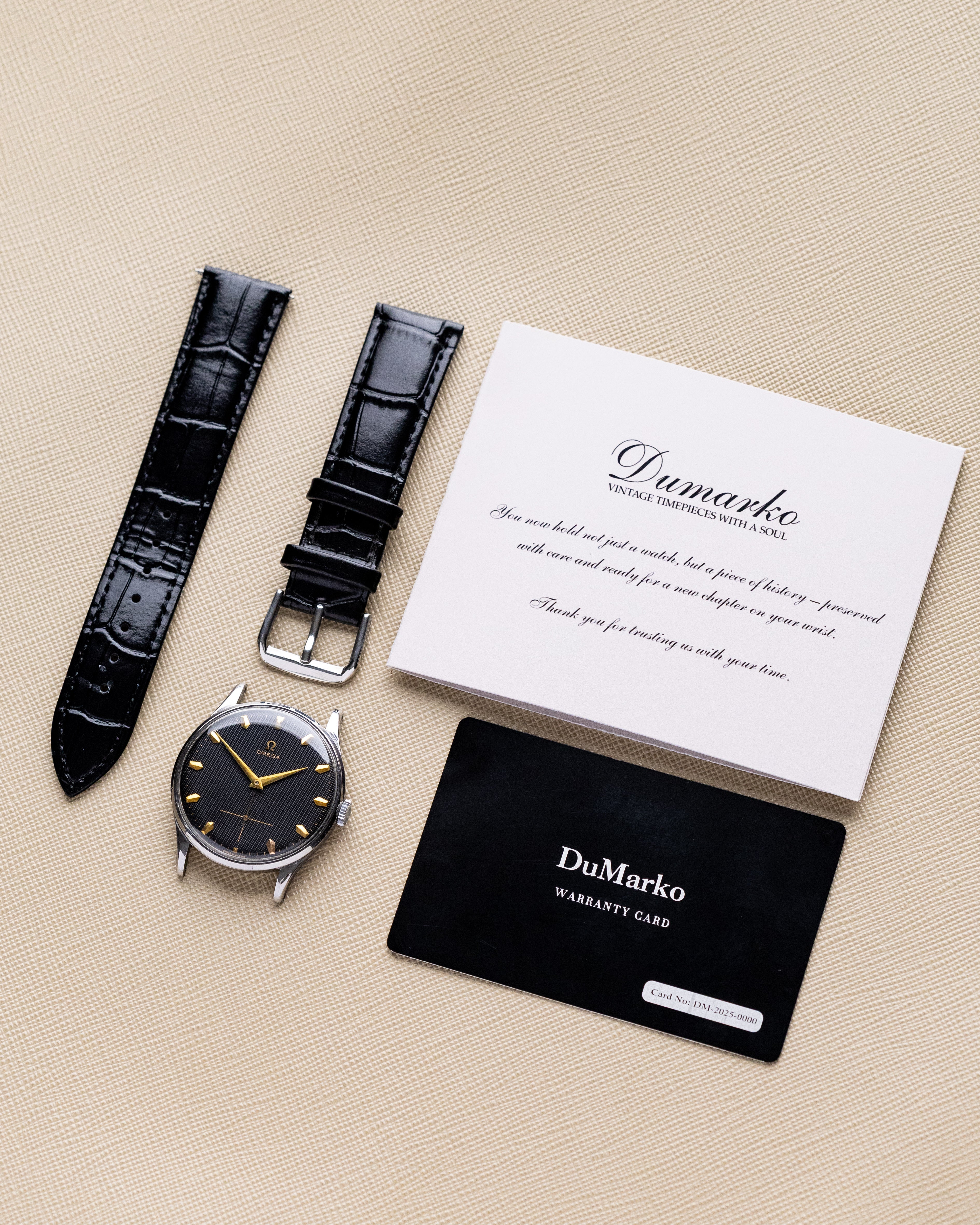 Vintage Omega Oversized Case, Honeycomb Black Dial, Cal. 266 from 1954 - DuMarko