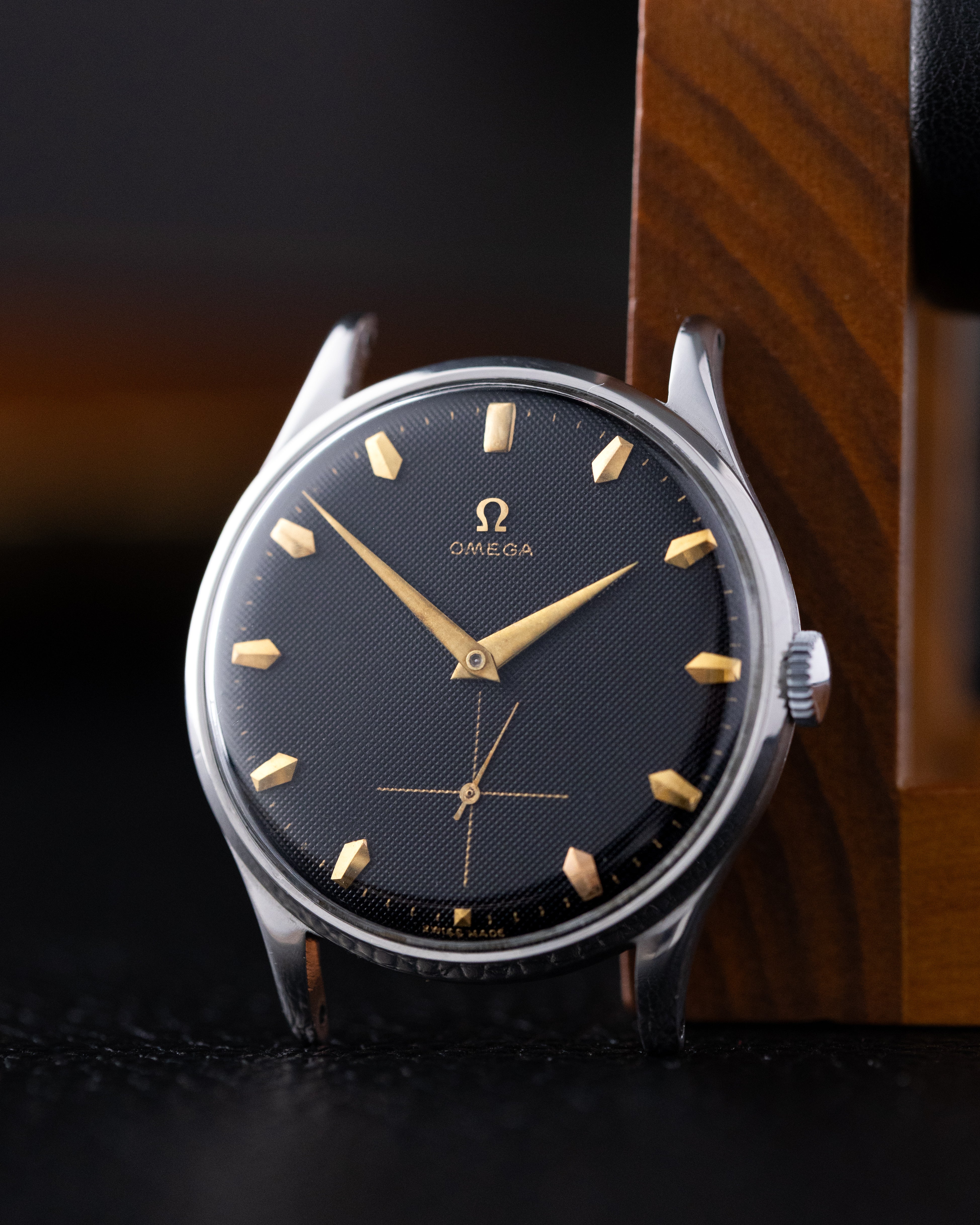 Vintage Omega Oversized Case, Honeycomb Black Dial, Cal. 266 from 1954 - DuMarko