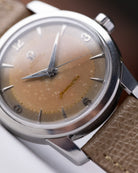 Vintage Omega Seamaster “Fat Lugs” Swiss Watch, Cal. 501, Two - Tone Salmon Patina Dial from 1956 - DuMarko