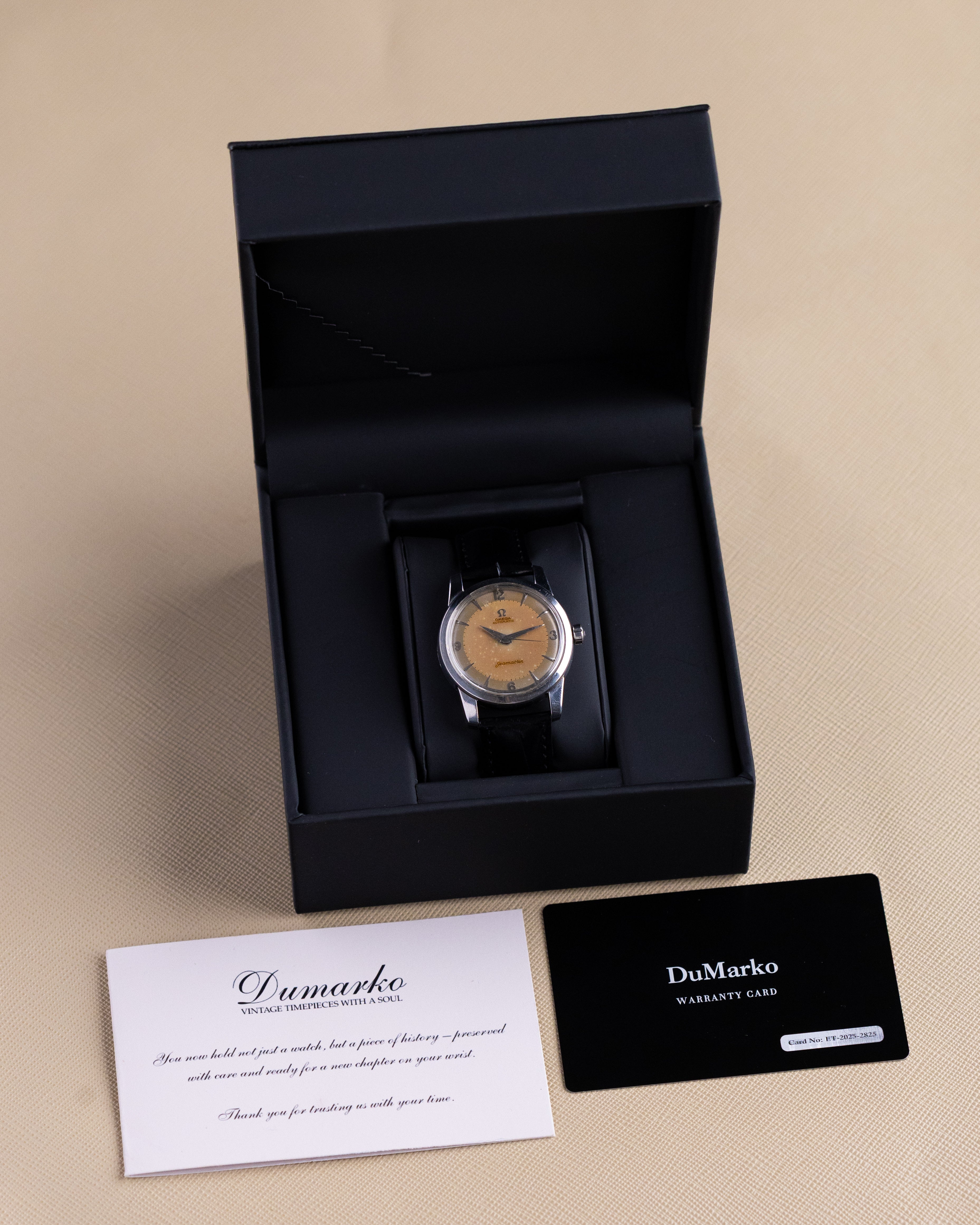 Vintage Omega Seamaster “Fat Lugs” Swiss Watch, Two - Tone Salmon Patina Dial, Cal. 501 from 1956 - DuMarko