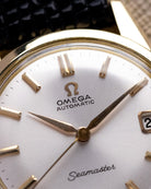 Vintage Omega Seamaster Swiss Watch, Sunburst Dial, Solid 14K Gold Case, Circa 1961 - DuMarko