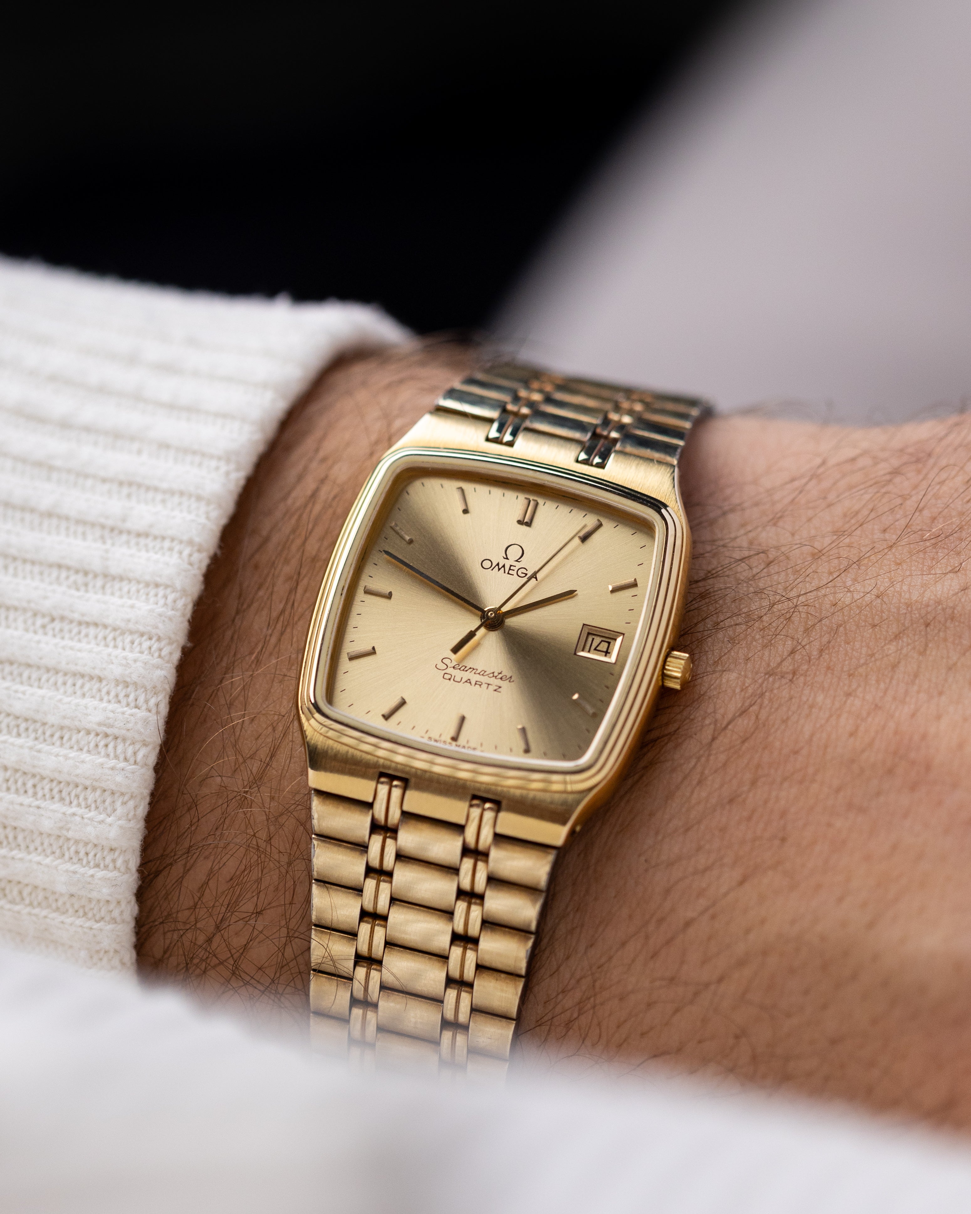 Vintage Omega Seamaster Tank, Sunburst Dial, Quartz Cal. 1420 from 1980's - DuMarko