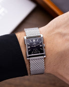 Vintage Omega Square Tank, Art Deco Style, Black Dial, Roman numerals, Ref. 3813/1, Cal.R 17,8 from 1944 - DuMarko