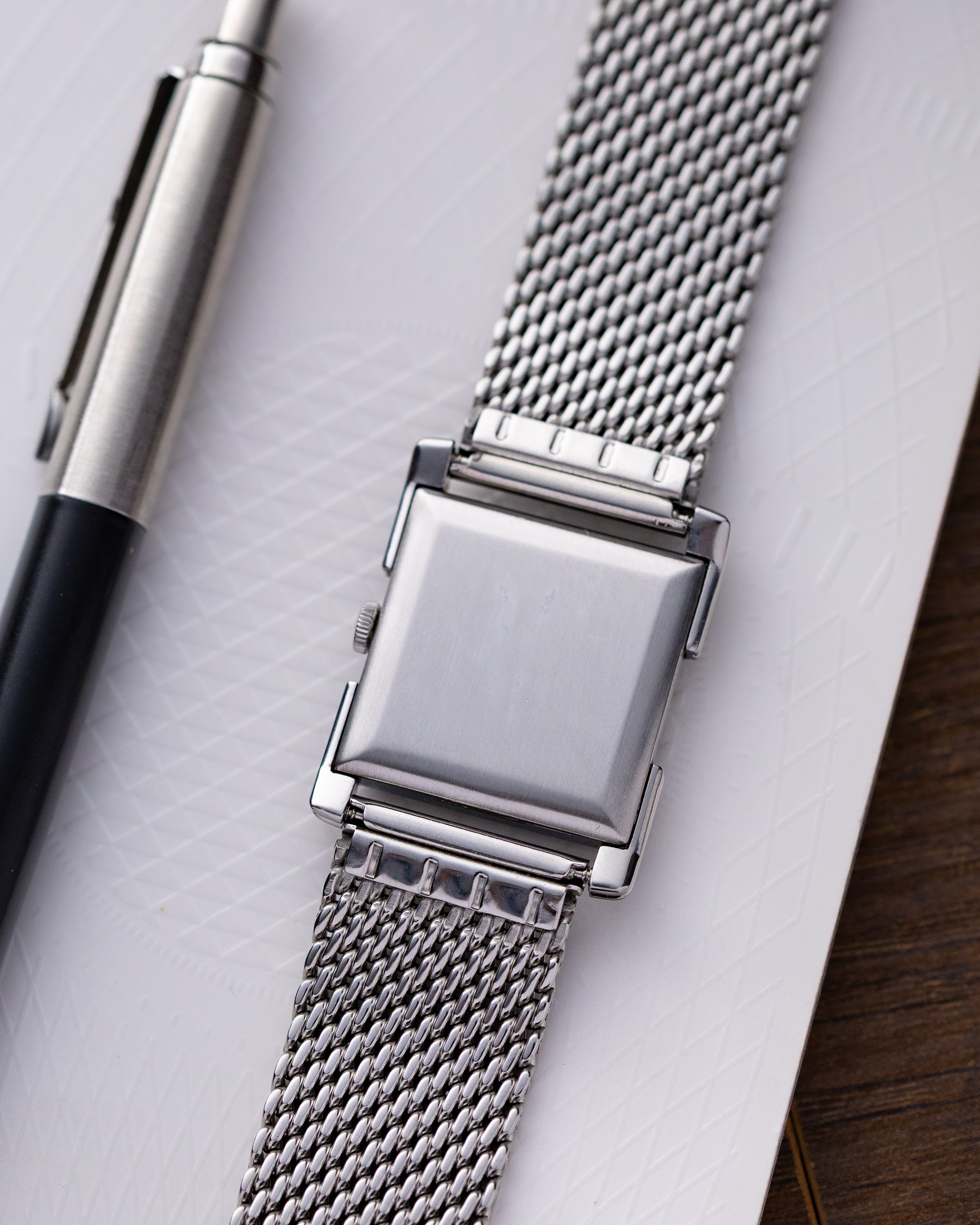 Vintage Omega Square Tank, Art Deco Style, Black Dial, Roman numerals, Ref. 3813/1, Cal.R 17,8 from 1944 - DuMarko