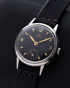Vintage Omega Swiss watch, Black Gilt Dial, Ref. 2666/2 from 1952 - DuMarko