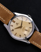 Vintage Omega Swiss Watch, Cream Dial Sub - Second, Ref. 2503 - 18, Cal. 266 from 1952 - DuMarko