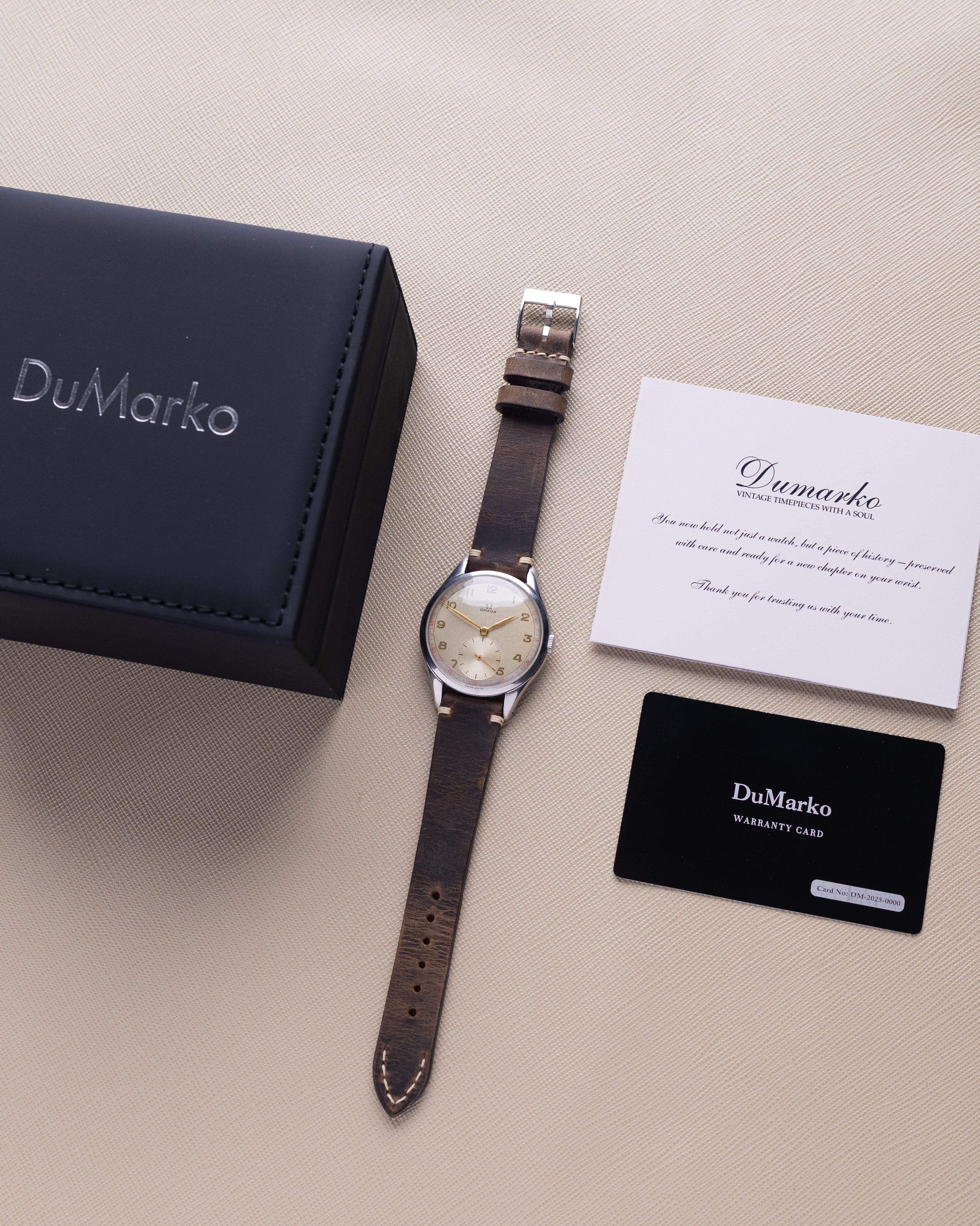 Vintage Omega Swiss Watch, Oversized Jumbo Case, Ref. 2505 - 5, Two - tone dial with minute track, Cal. 265 from 1947 - DuMarko