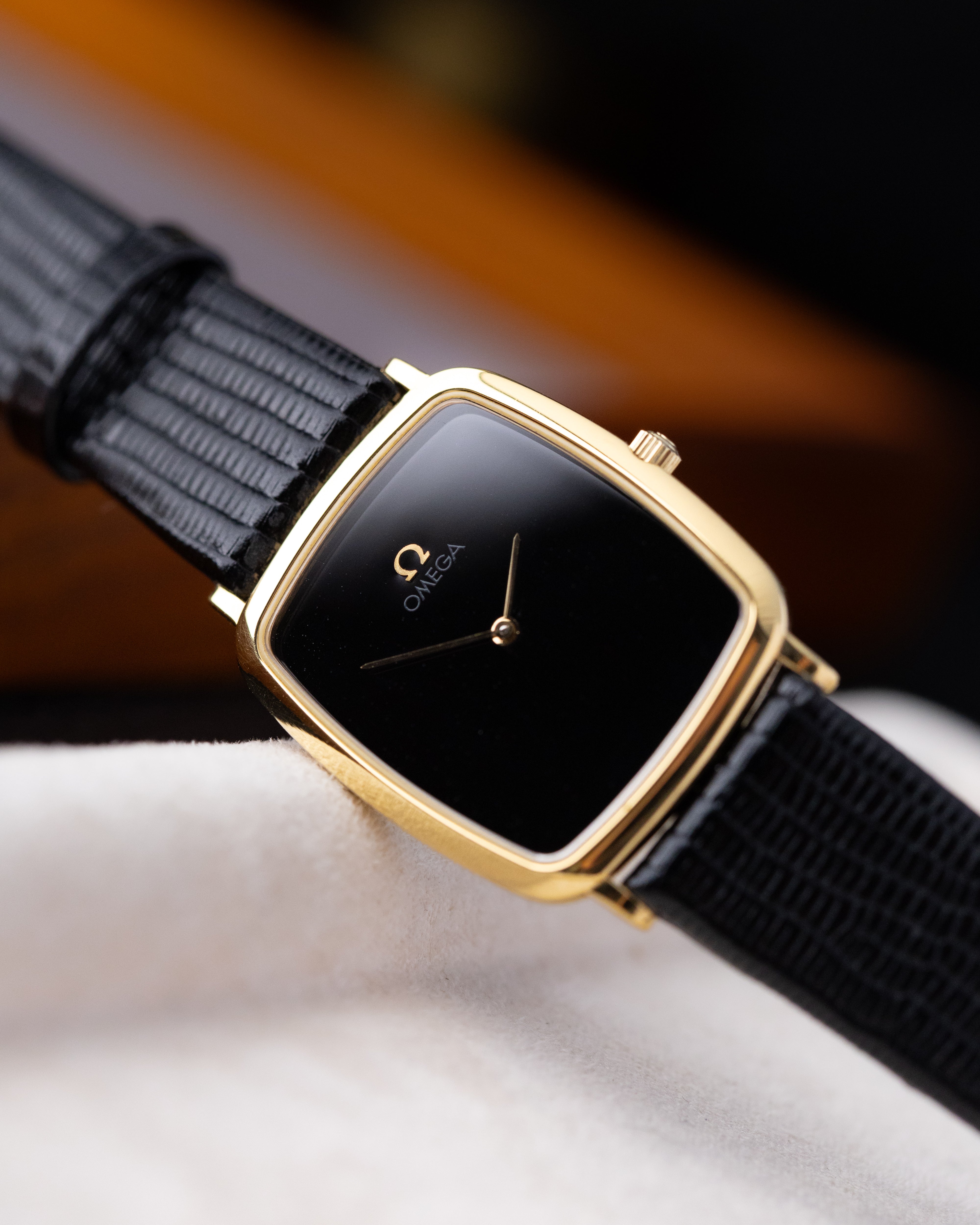 Vintage Omega Swiss Watch, Rare “Onyx” Style Black Dial, Quartz