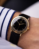 Vintage Omega Swiss Watch, Ref. 14309 Black Radium Gilt Dial 14K Gold Cal. 371 from 1947 - DuMarko