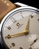 Vintage Omega Swiss Watch, Ref. 2639 - 11, Cream Patina Dial, Sub Seconds, Cal. 266 from 1952 - DuMarko