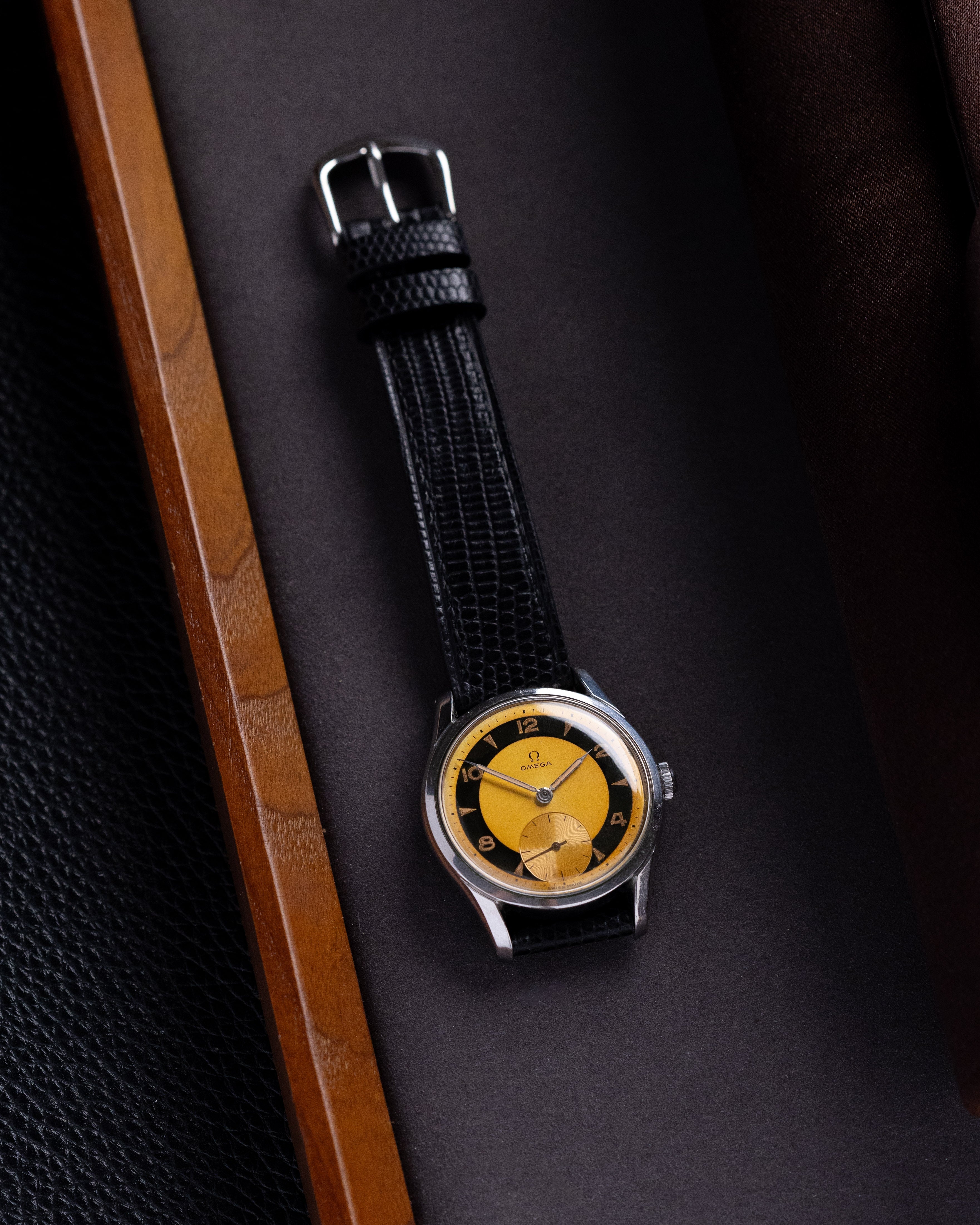 Vintage Omega Swiss Watch, Ref. 2639 - 13, Bullseye/Tuxedo Tropical Patina Dial, Cal. 266 from 1953 - DuMarko