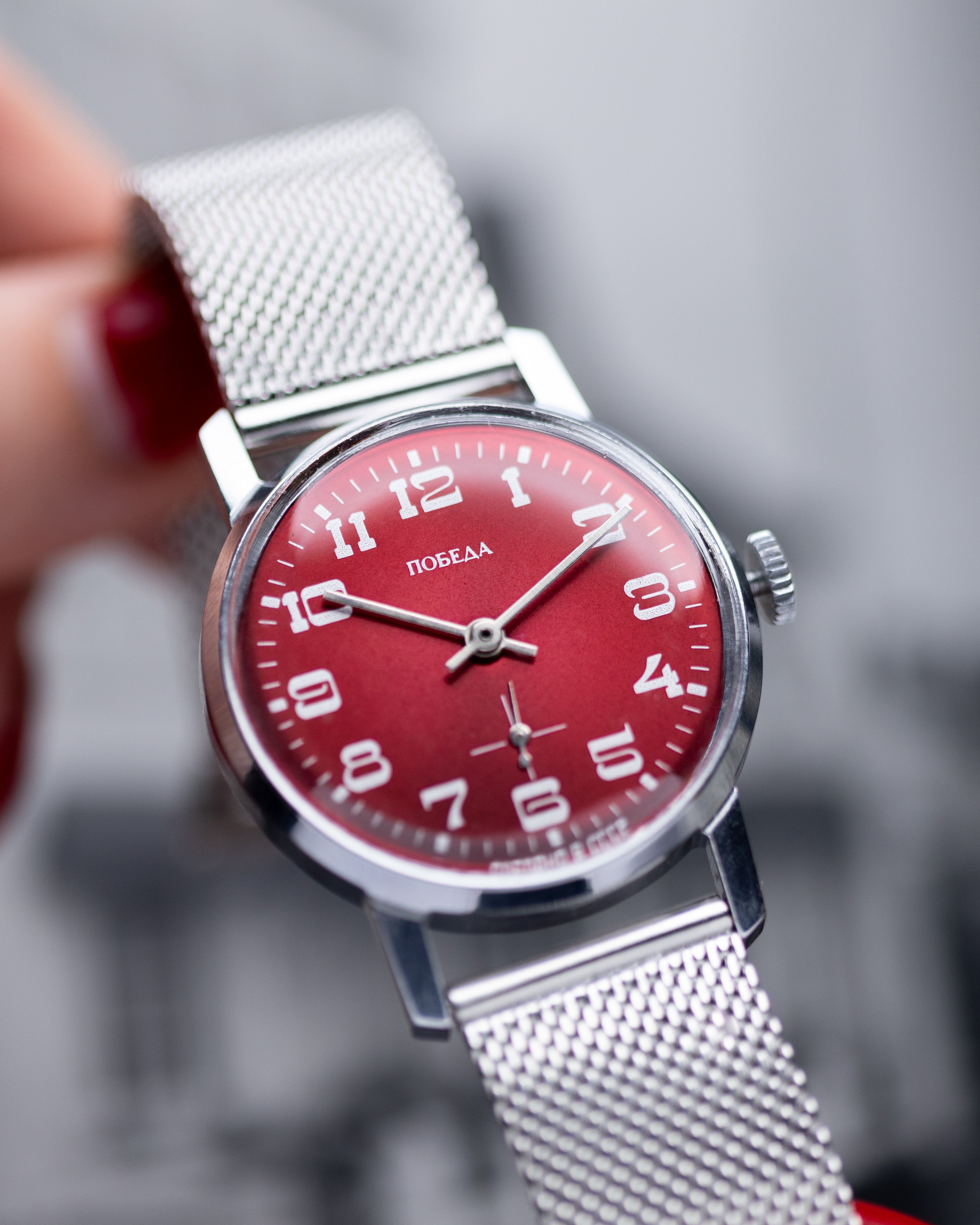 Vintage Pobeda, Vibrant Red Dial, Soviet Watch from 1970's - DuMarko